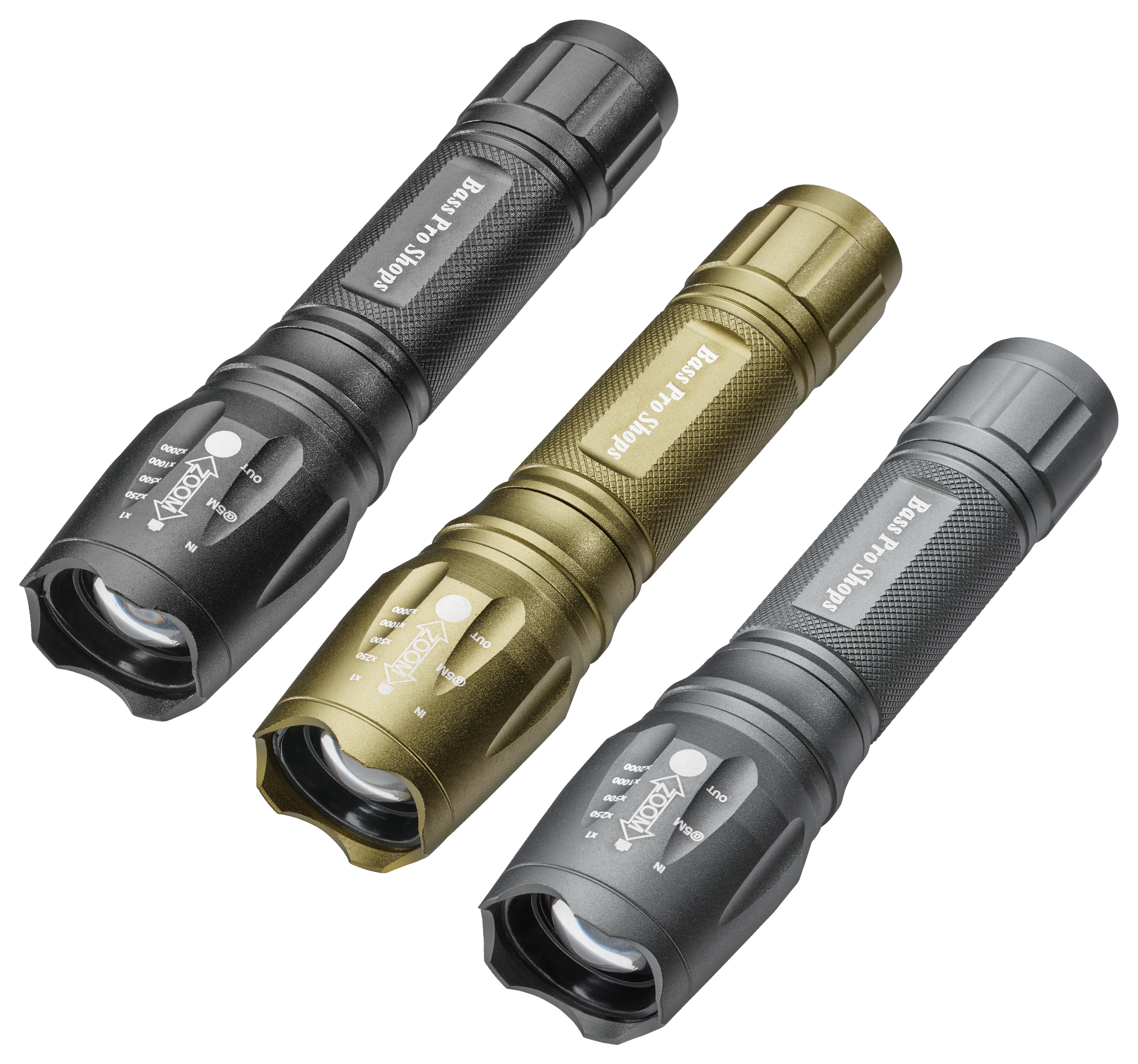 Bass Pro Shops 2 Pack LED Waterproof Survival Flashlights New!