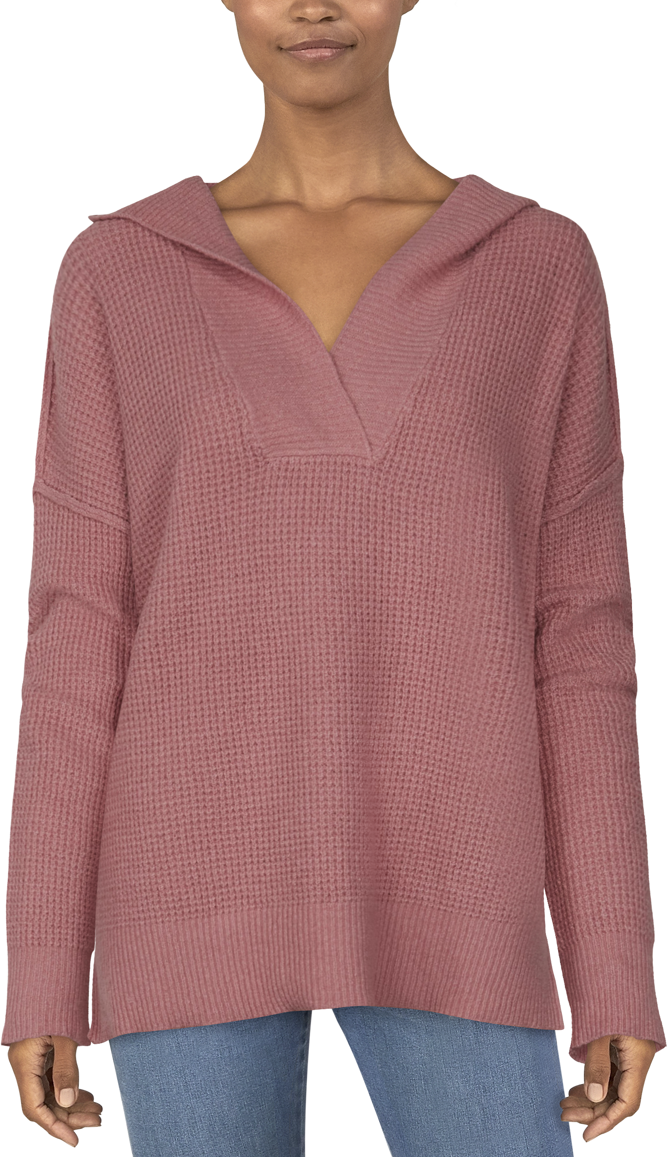 Natural Reflections Desert Night Waffle Long-Sleeve Hoodie for Ladies - Fox