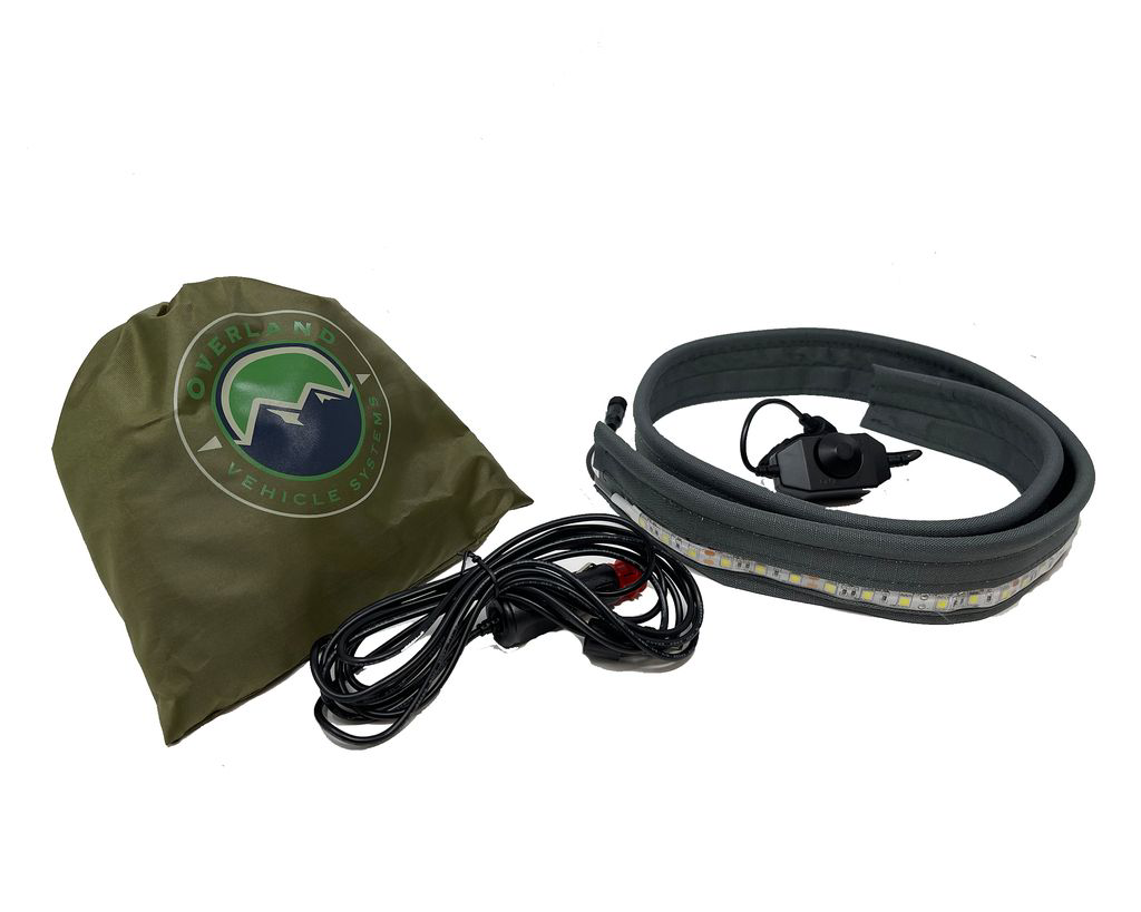 Overland Vehicle Systems Flexible LED Light Strip with Dimmer for Nomadic Awning or Rooftop Tent