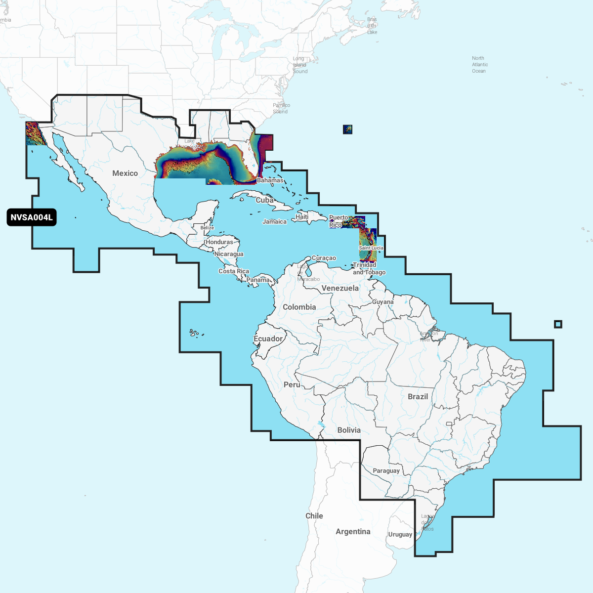 Image of Garmin Navionics Vision+ Cartography Chart Card - GNV+ Mexico, Caribbean to Brazil