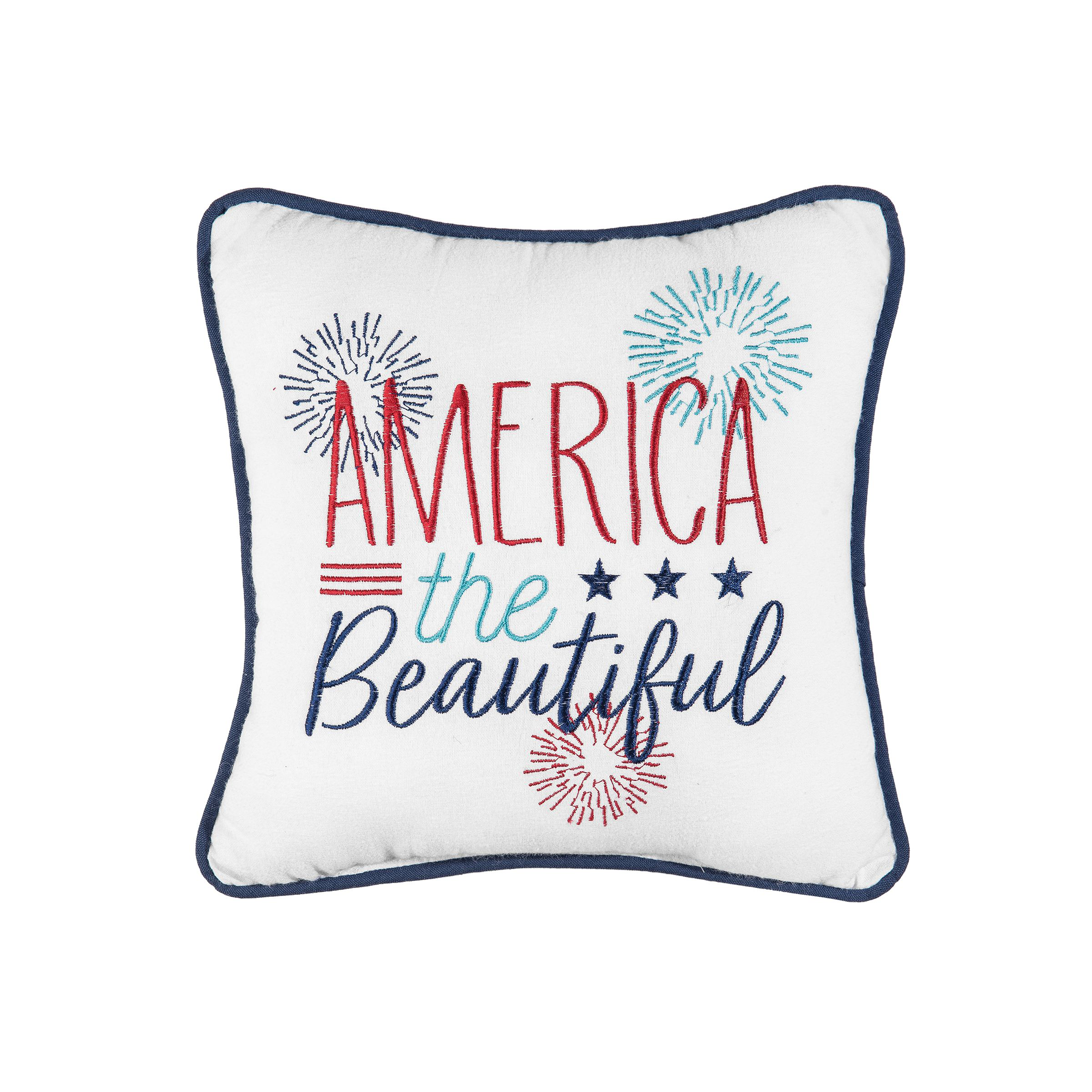 C&ampF Home America The Beautiful Americana Embroidered Throw Pillow