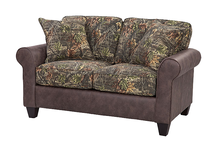 American Furniture Classics Superflauge Camo and Leather Loveseat