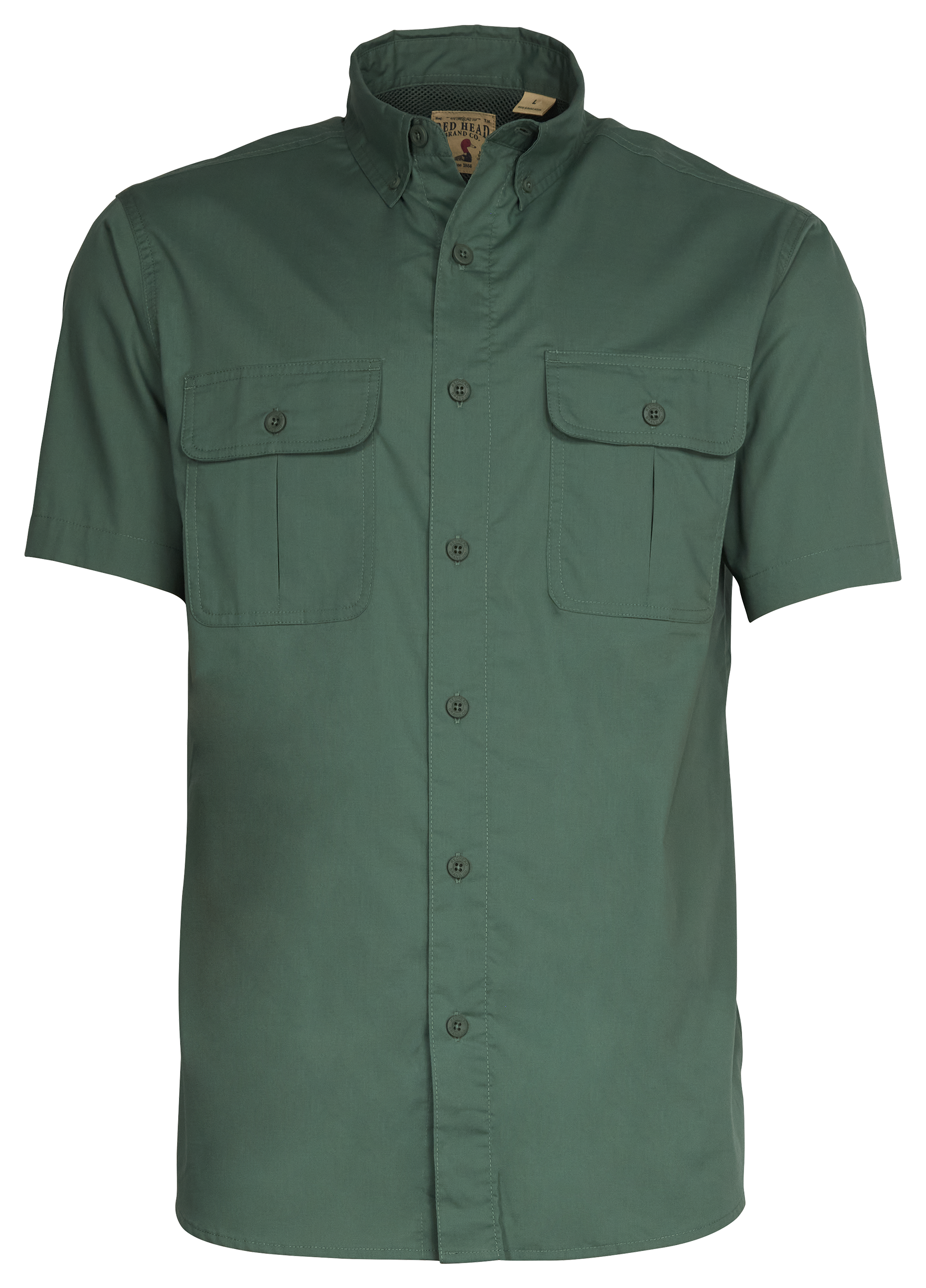 RedHead Spring River Vented Back Solid Short-Sleeve Shirt for Men - Green -