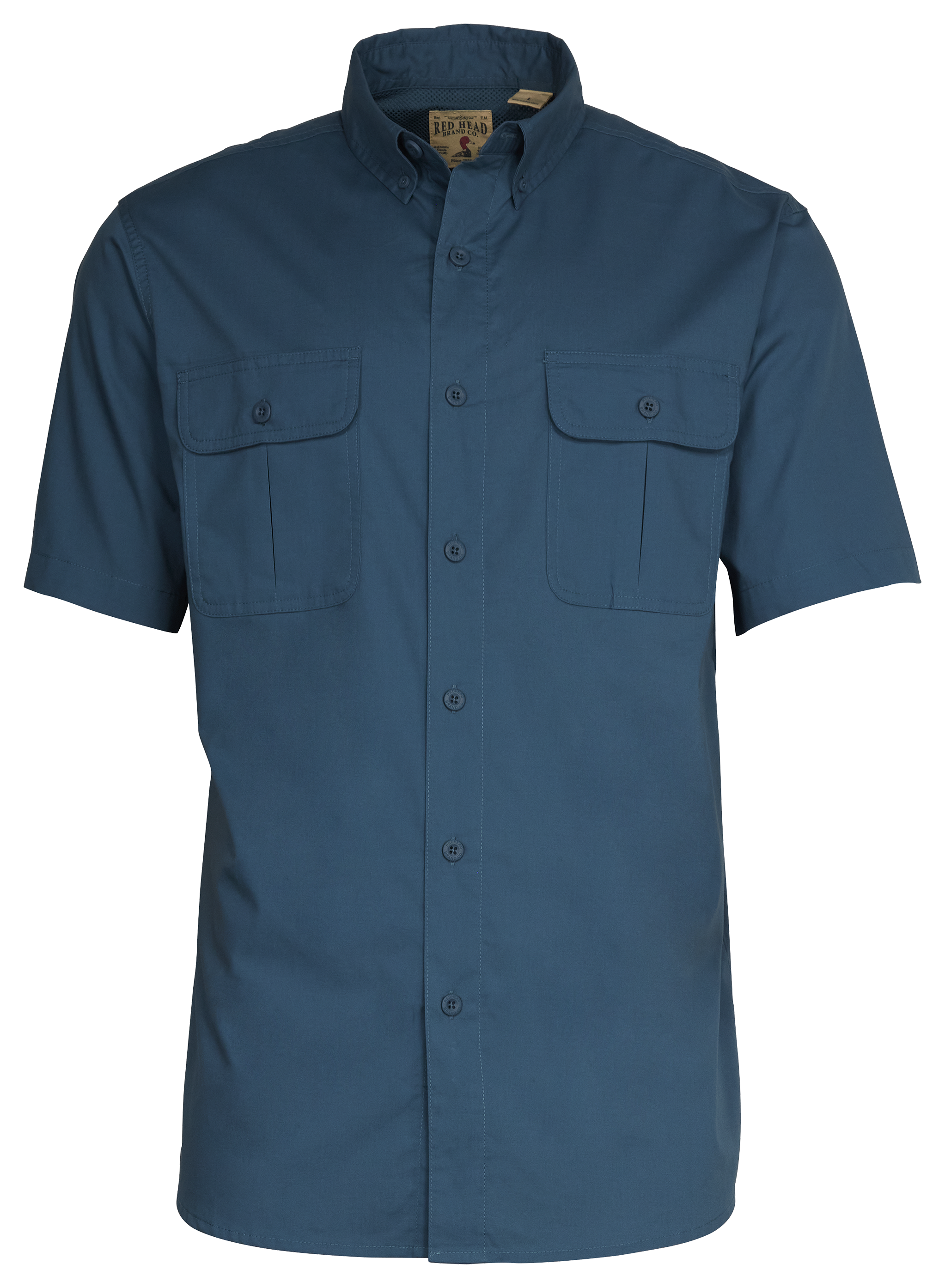 RedHead Spring River Vented Back Solid Short-Sleeve Shirt for Men - Blue - 