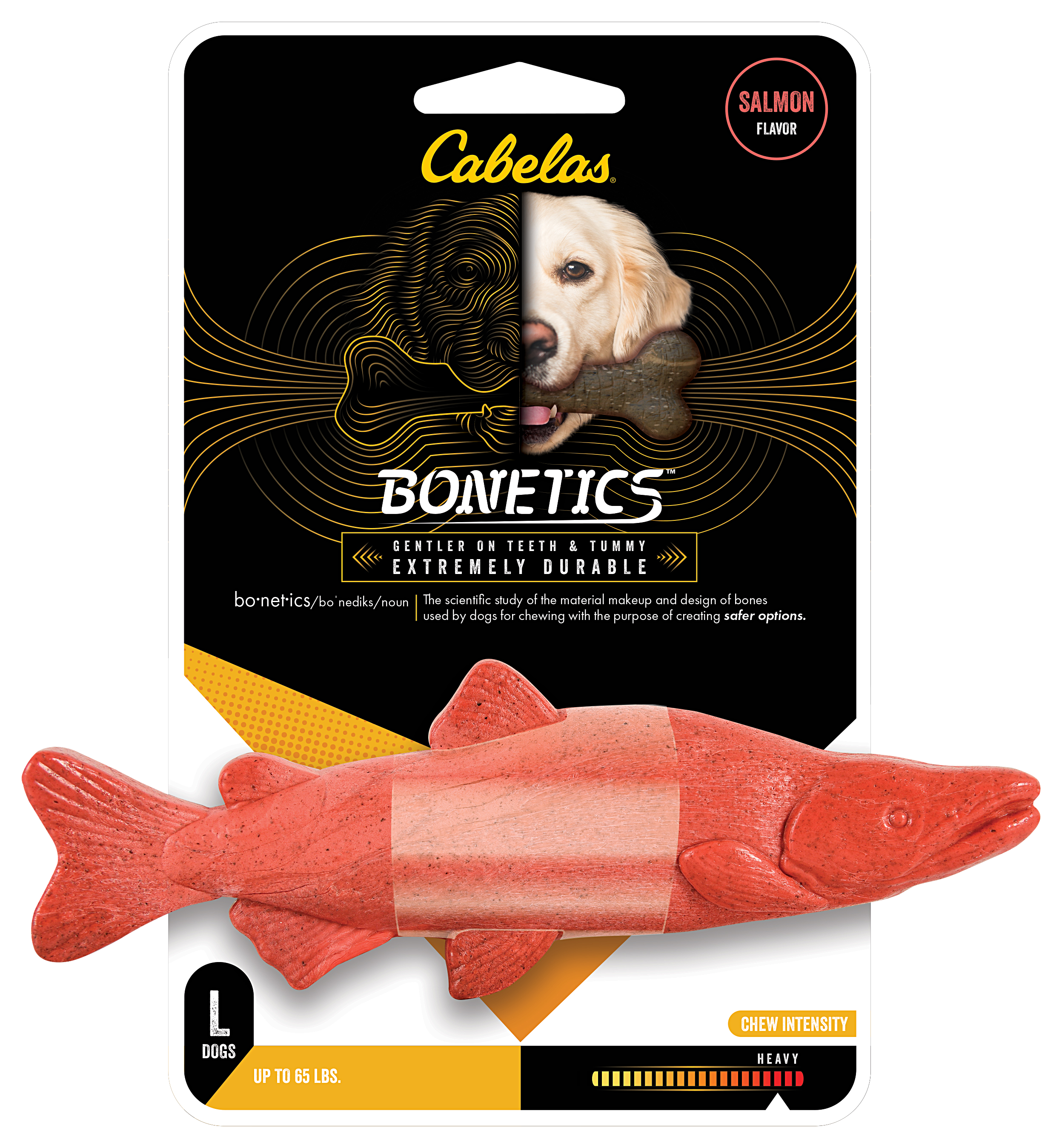 Cabela's Bonetics Large Salmon-Flavored Fish Chew Toy for Dogs