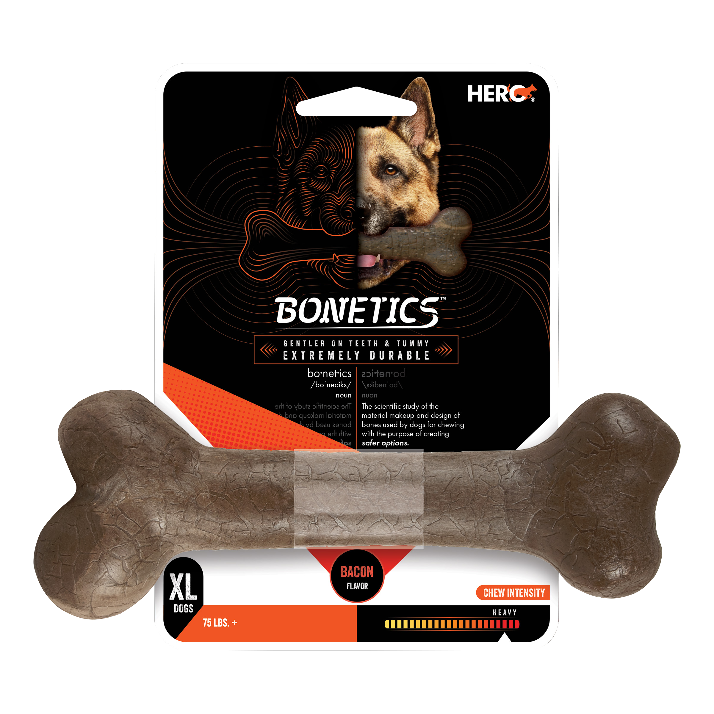 Bonetics Extra-Large Bacon-Flavored Femur-Bone Chew Toy for Dogs