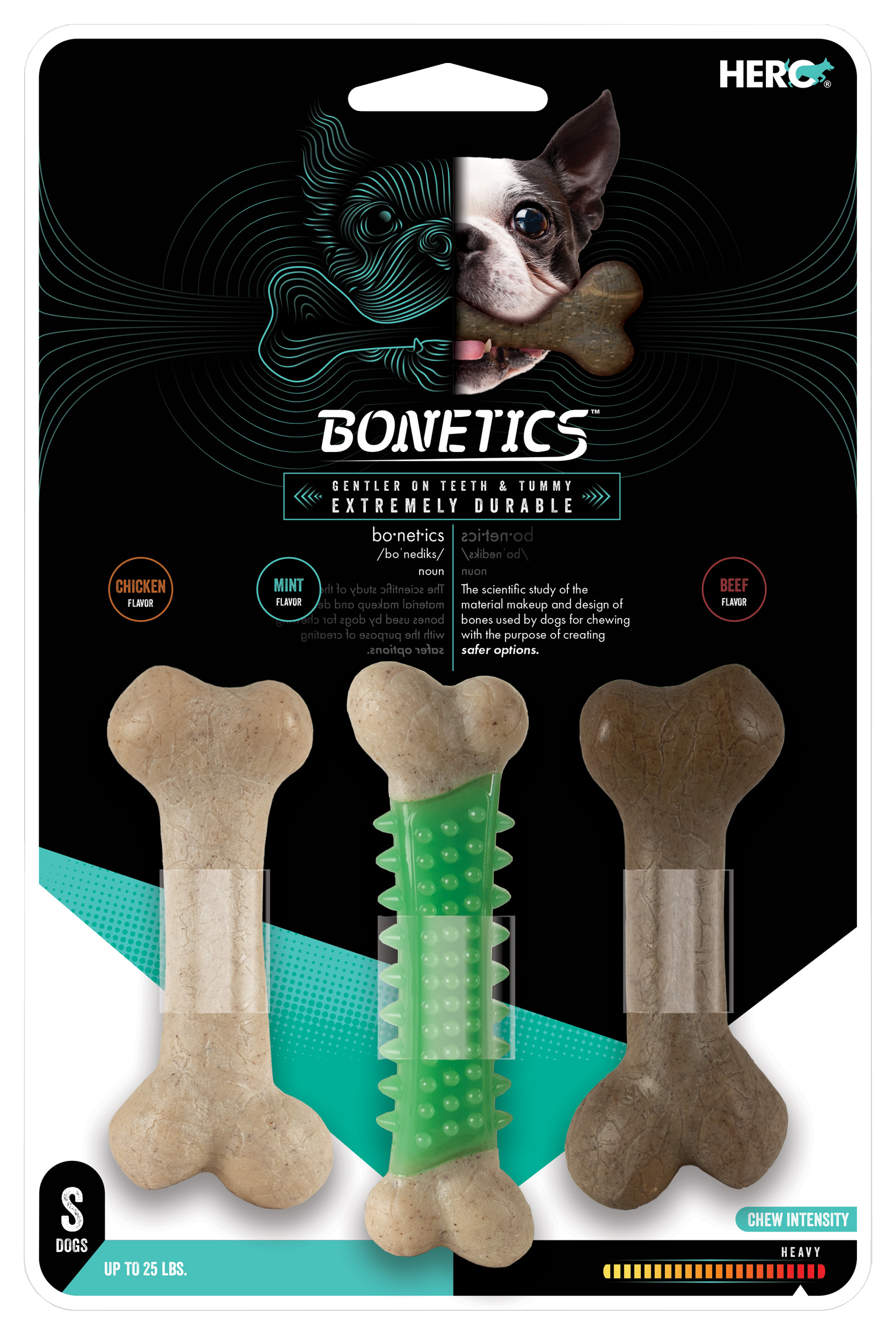 Cabelas Bonetics Small Femur and Dental Bone Chew Toy 3-Pack for Dogs