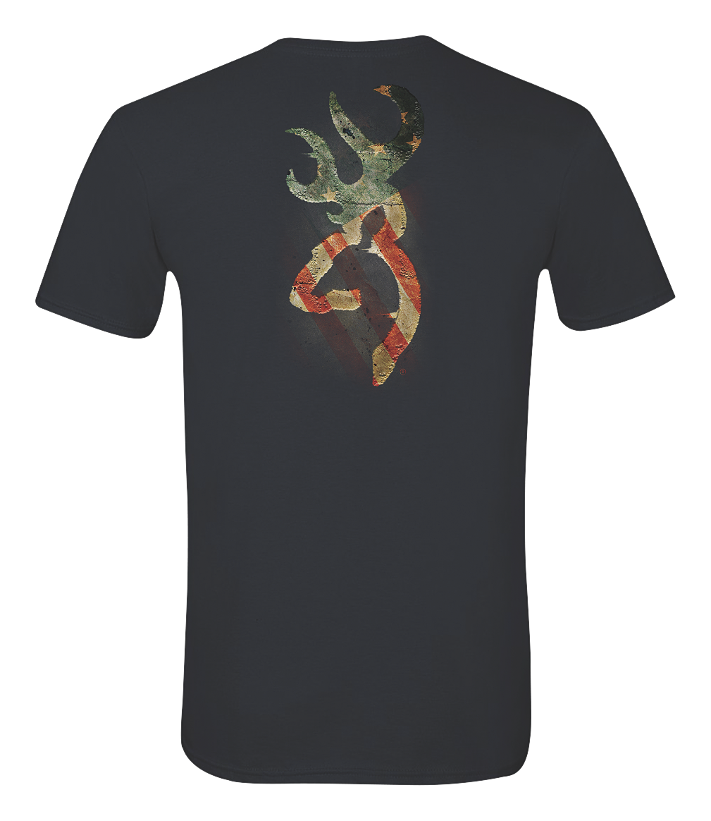 Browning Patriotic Buckmark Short-Sleeve T-Shirt for Men - Heather Navy - S