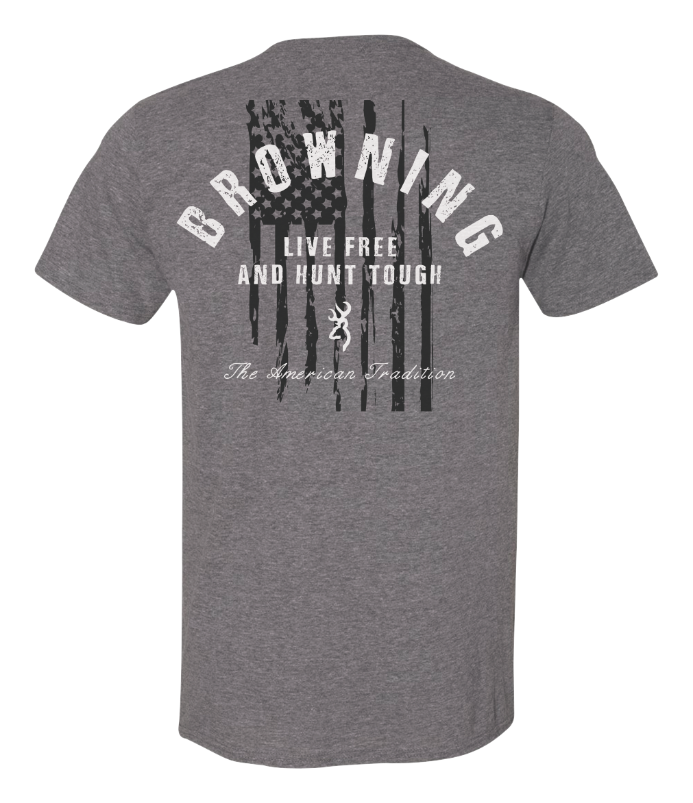 Browning Hunt Tough Short-Sleeve T-Shirt for Men - Graphite Heather - L