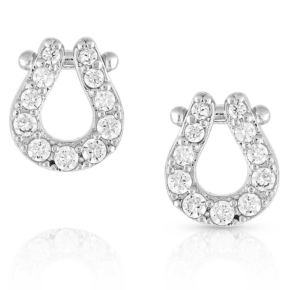 Montana Silversmiths Infinite Luck Crystal Horseshoe Post Earrings