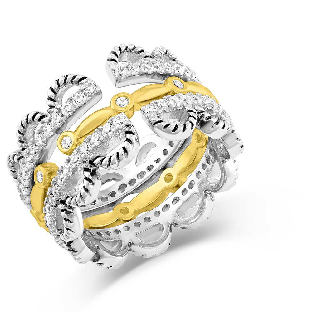 Montana Silversmiths Western Lace Stacked Ring