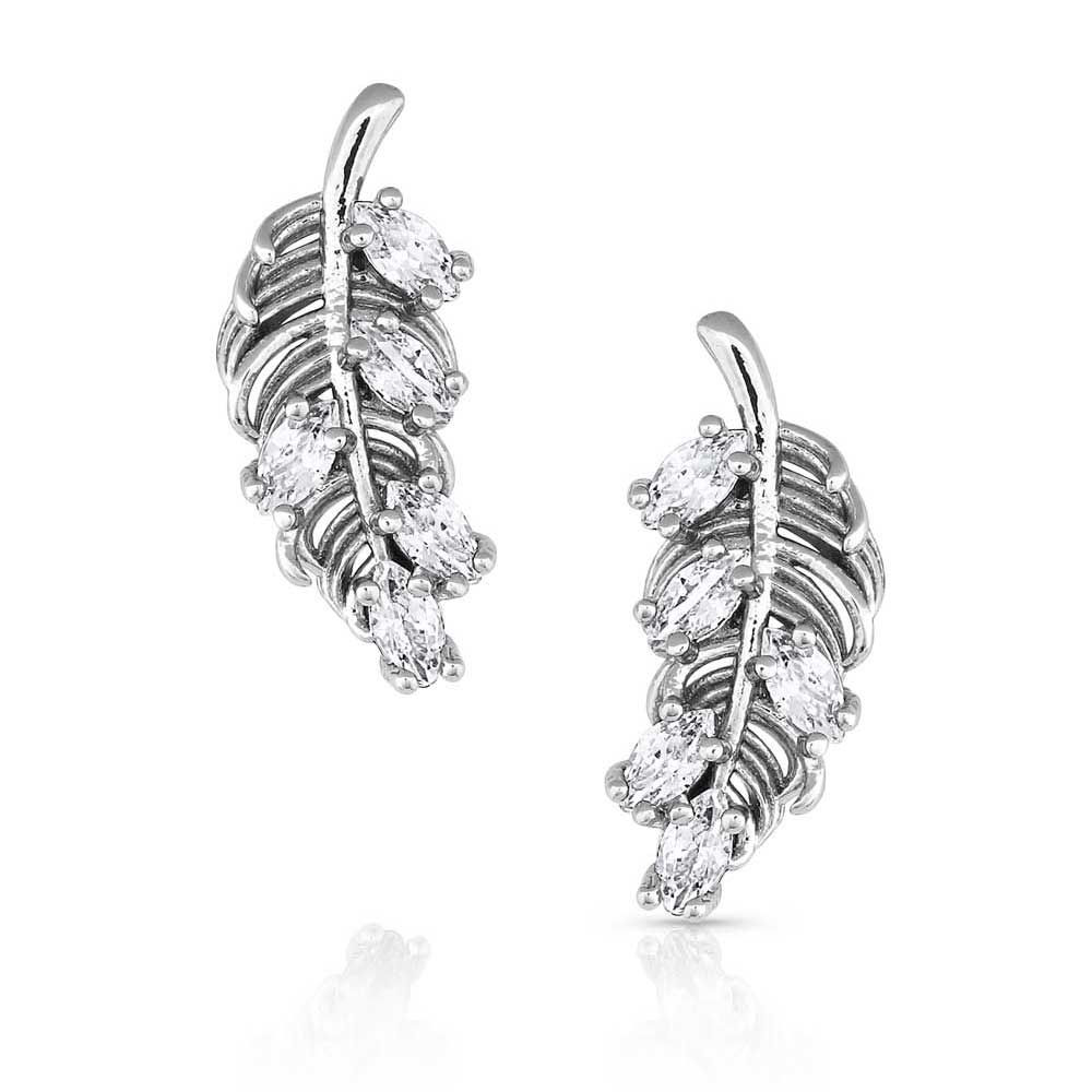 Image of Montana Silversmiths Bridgerton Feather Post Earrings