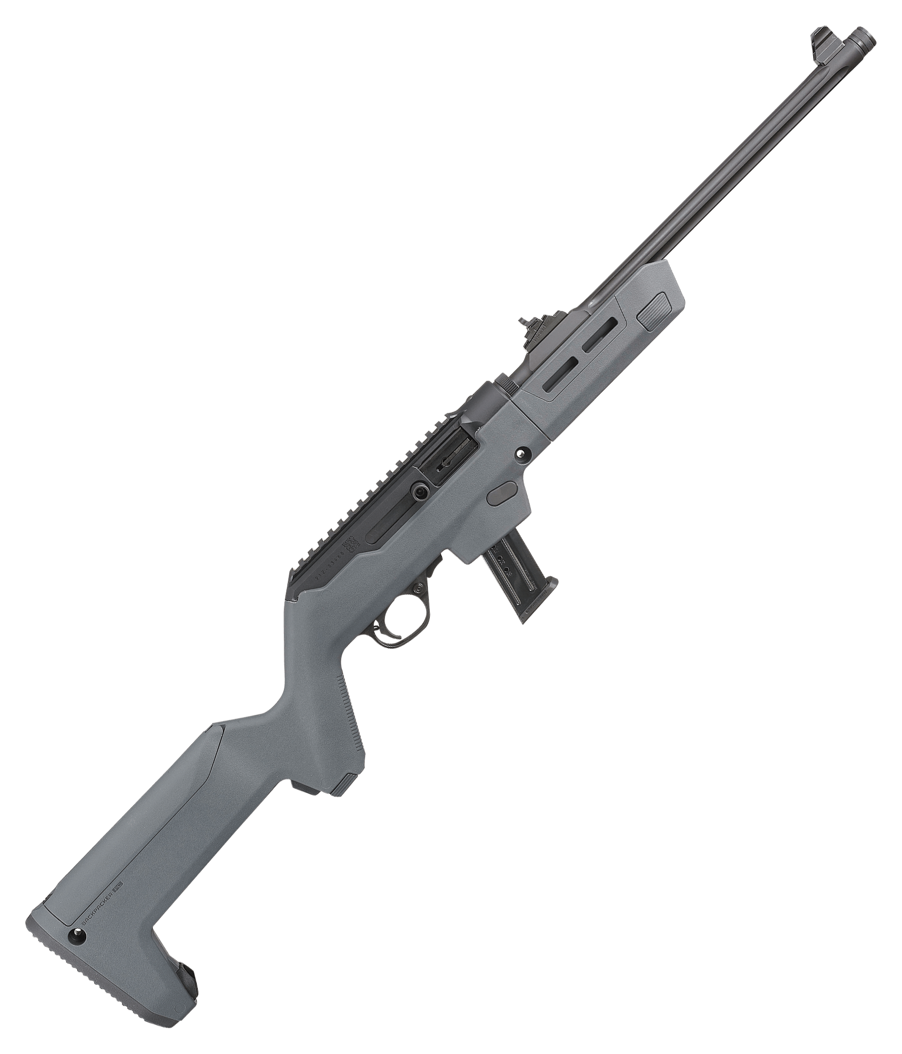 Image of Ruger PC Carbine Semi-Auto Rifle with Threaded Fluted Barrel and Magpul Backpacker Stock - 17 + 1