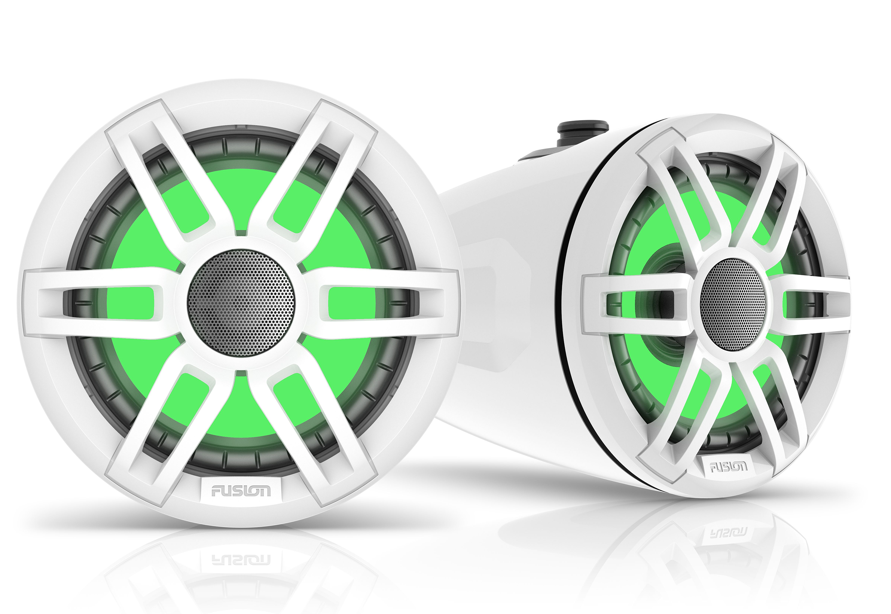 Image of Fusion XS Series Marine Wake Tower Speaker Pair with RGB Illumination - White