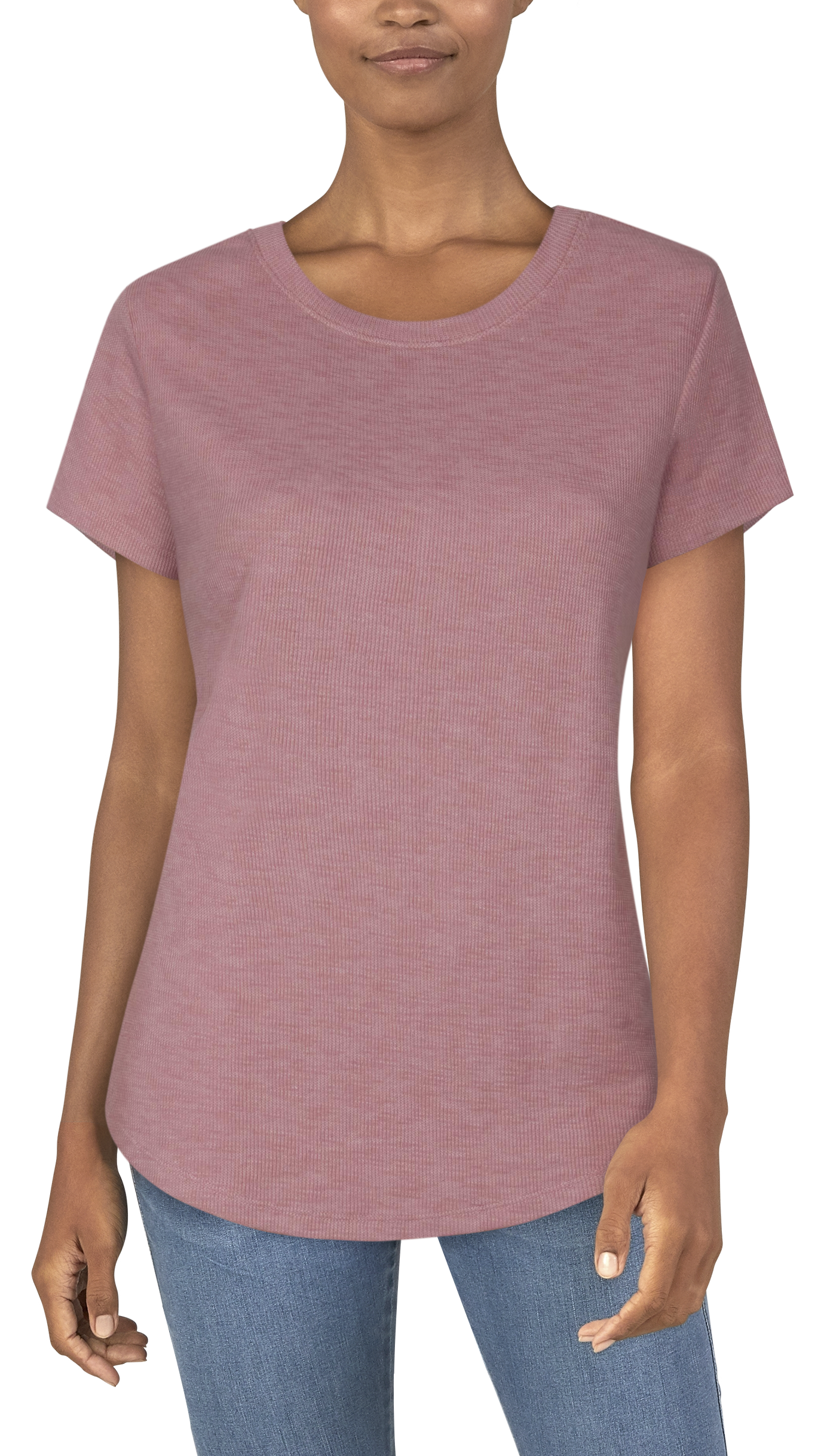 Natural Reflections Peyton Slub Short-Sleeve T-Shirt for Ladies - Foxglove - 1X