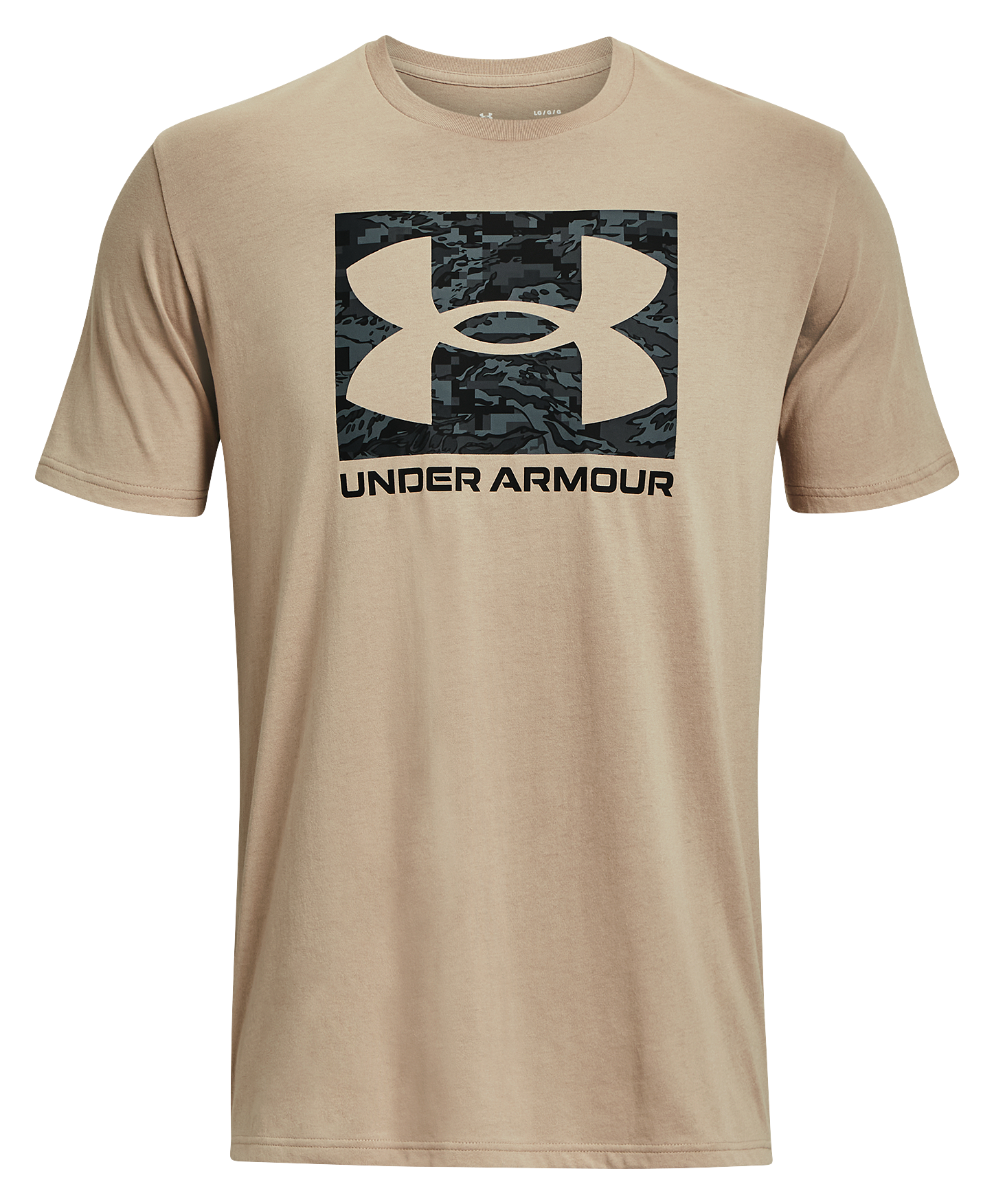 Image of Under Armour ABC Camo Boxed Logo Short-Sleeve T-Shirt for Men - Sahara - S