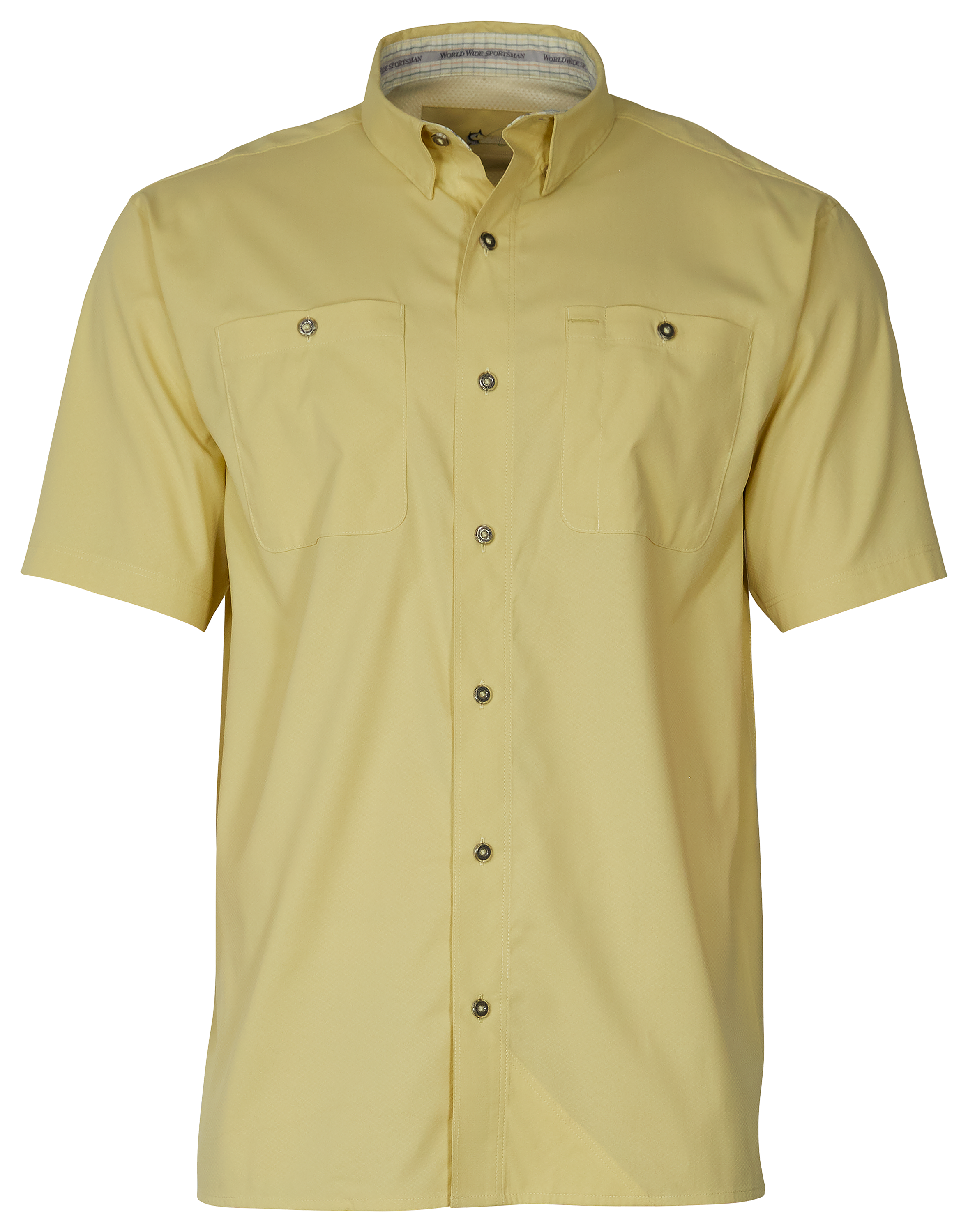World Wide Sportsman Ultimate Angler Solid Short-Sleeve Shirt for Men - Golden Mist - XL
