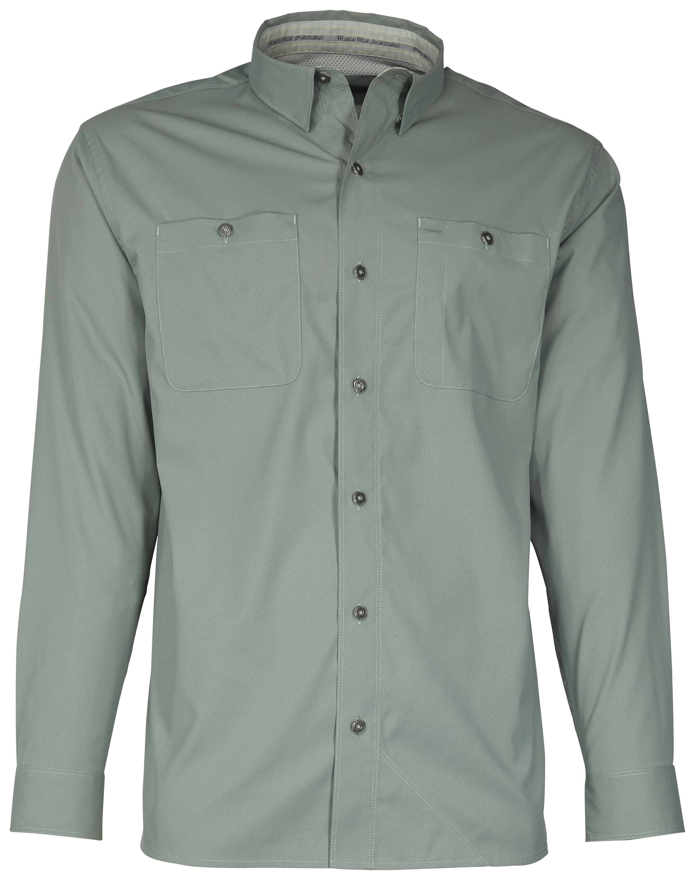 World Wide Sportsman Ultimate Angler Solid Button-Down Long-Sleeve Shirt for Men - Harbor Gray - 2XL