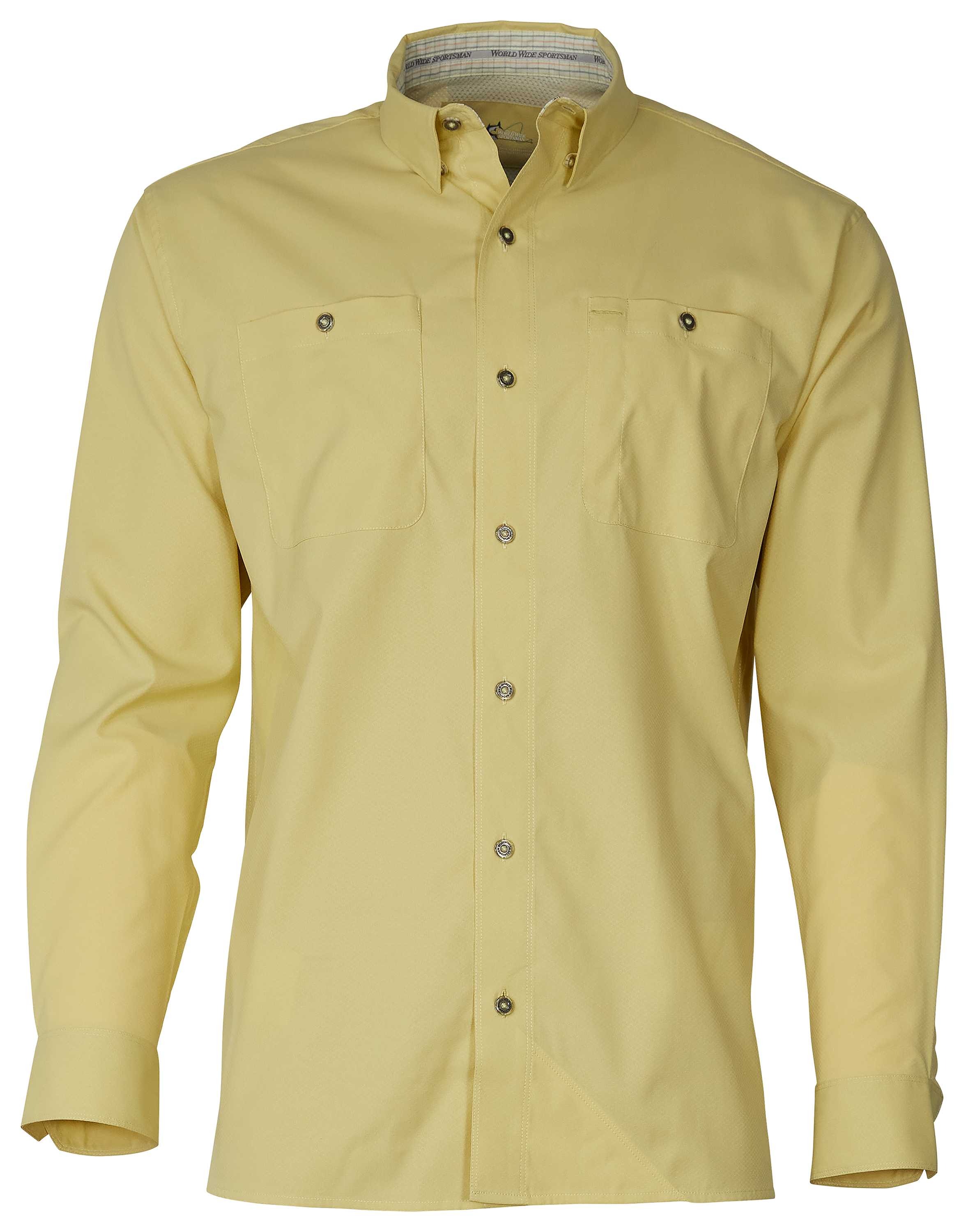 World Wide Sportsman Mens L Vented Cotton Fishing Shirt Long Sleeve Button  MS5