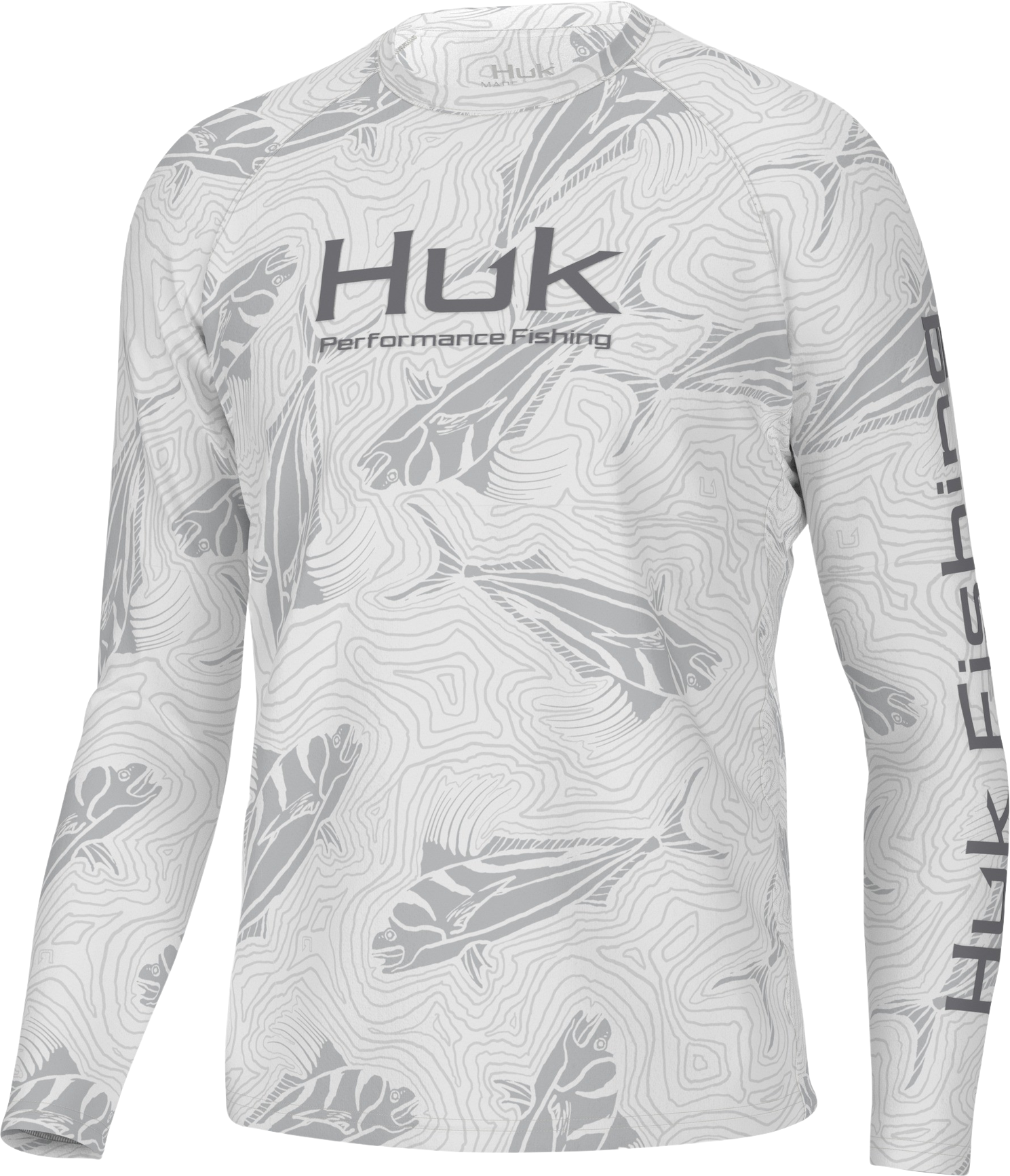 Huk Pursuit Rooster Wake Crew-Neck Long-Sleeve Shirt for Men
