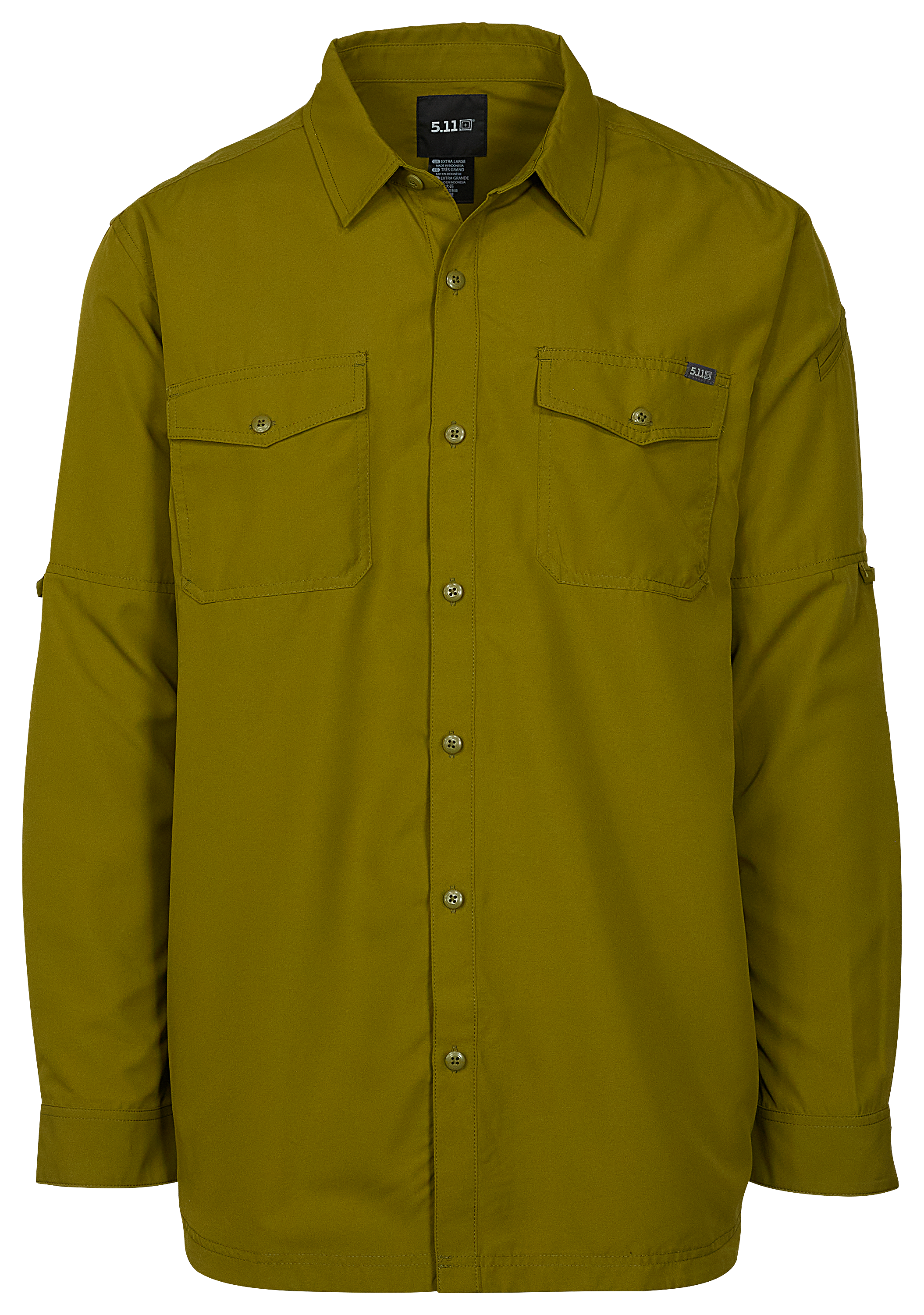 Image of 5.11 Tactical Marksman Long-Sleeve Button-Down Shirt for Men - Rifle Green