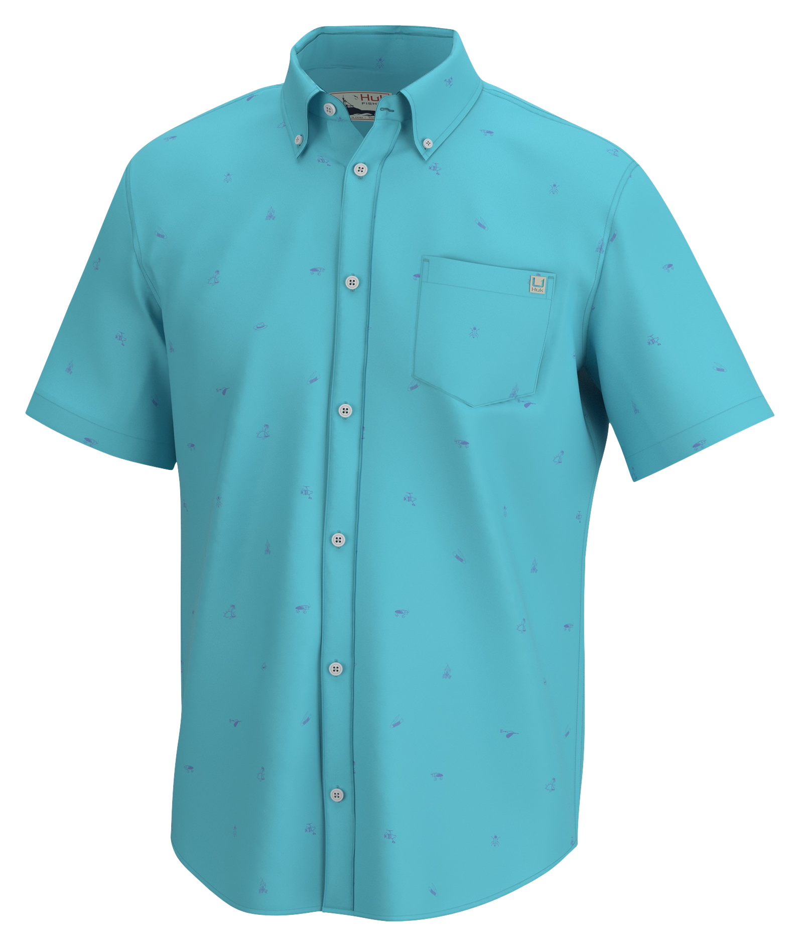 Huk Kona Scatter Short-Sleeve Button-Down Shirt for Men
