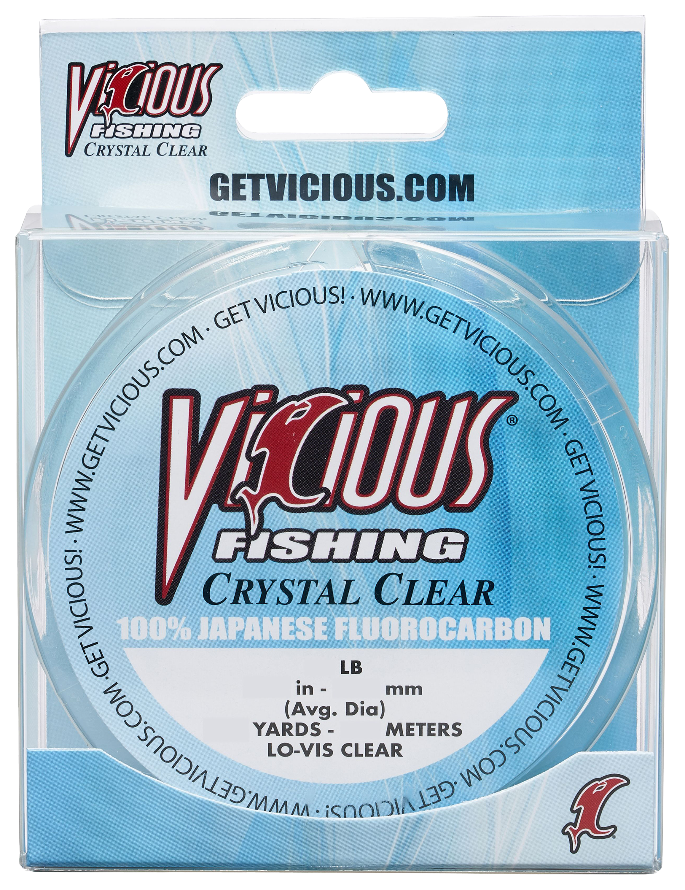 Vicious Fishing Crystal Clear 100% Japanese Fluorocarbon Fishing Line - 200 Yards - 18 lb.