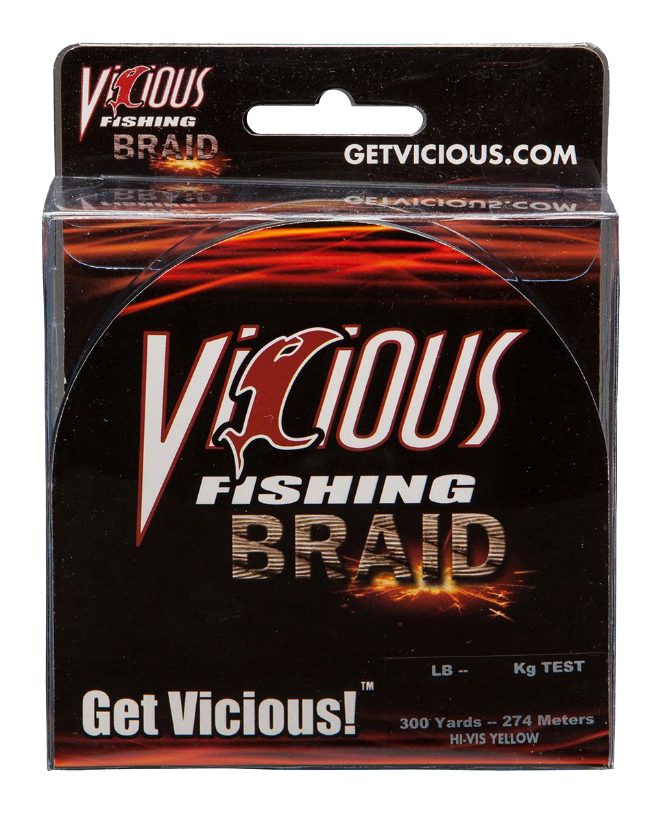 Image of Vicious Fishing Standard Braid Fishing Line - Hi-Vis Yellow - 300 Yards - 80 lb.