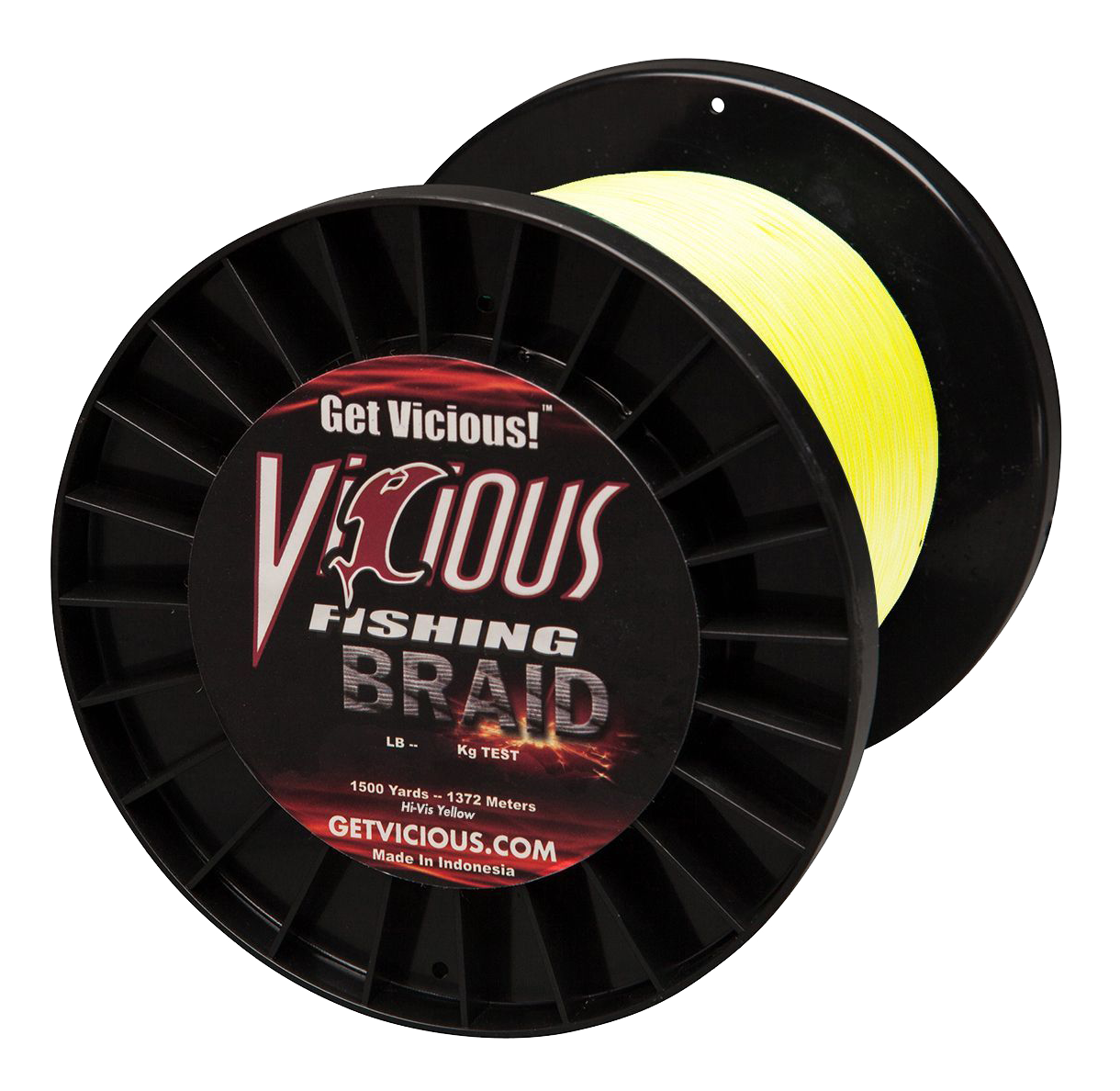 Vicious Fishing Standard Braid Fishing Line - Hi-Vis Yellow - 3000 Yards - 120 lb.