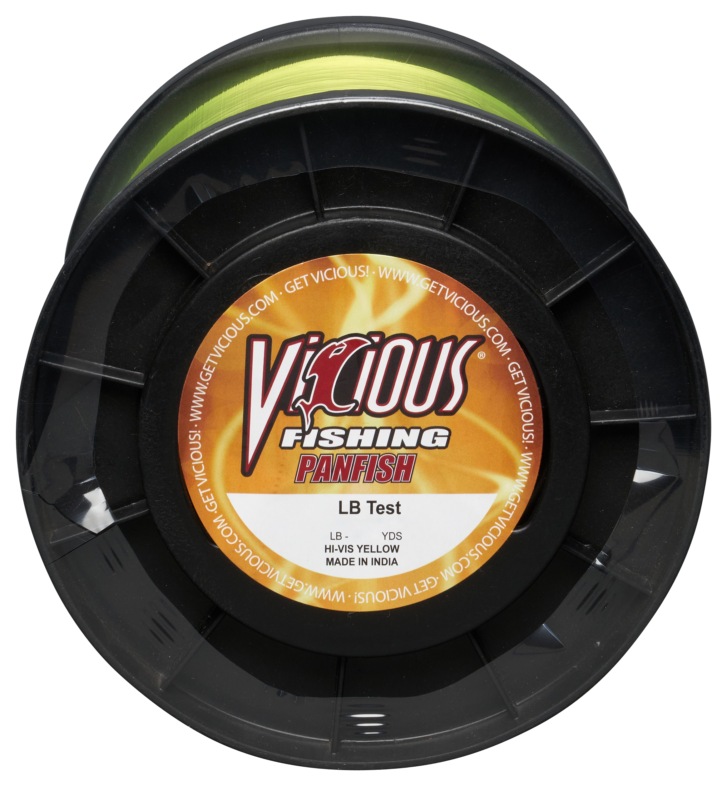 Image of Vicious Fishing Panfish Lo-Vis Monofilament Fishing Line - Hi-Vis Yellow - 13000 Yards