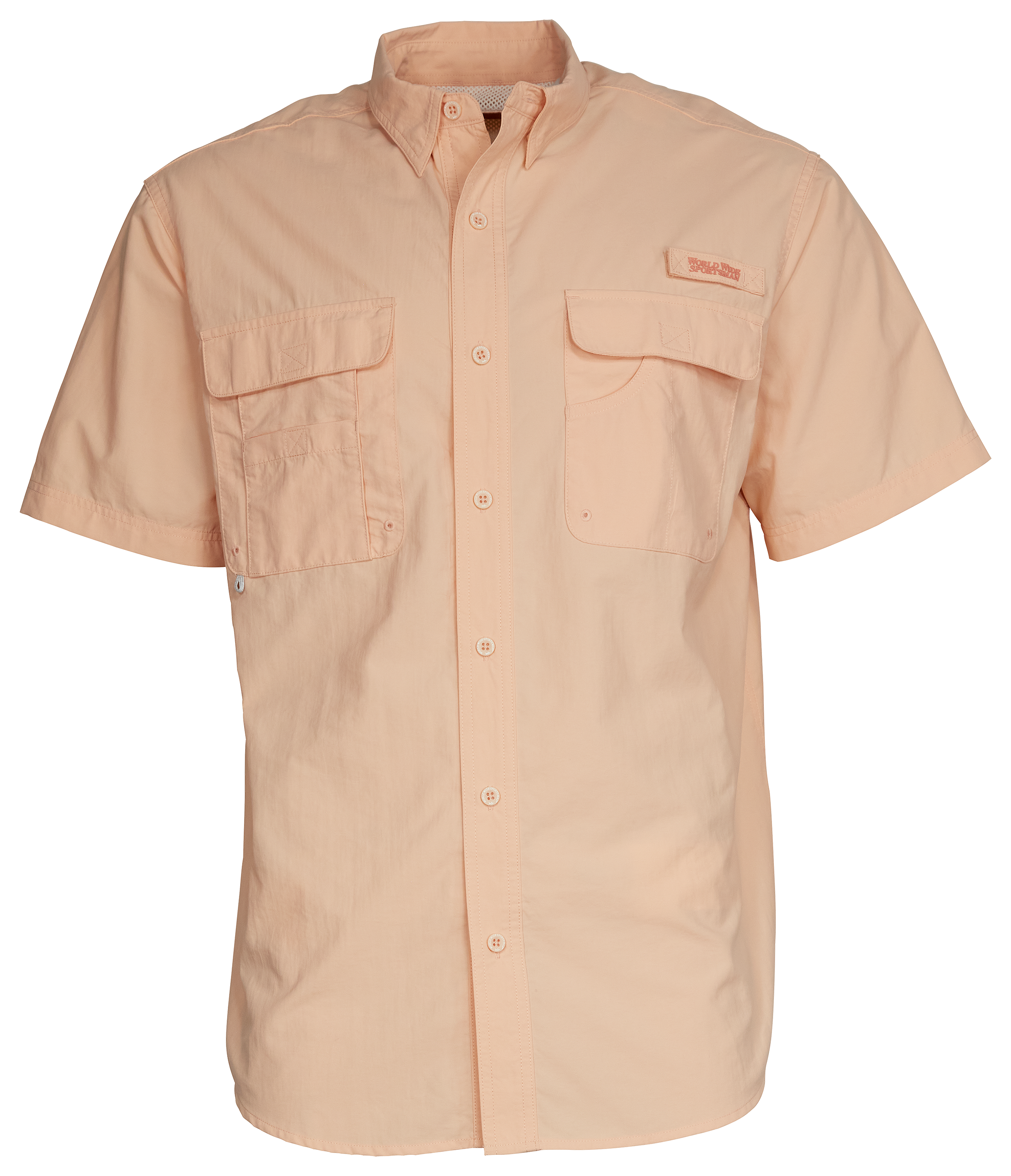 World Wide Sportsman Recycled-Nylon Angler 2.0 Short-Sleeve Button-Down Shirt for Men - Almost Apricot - S