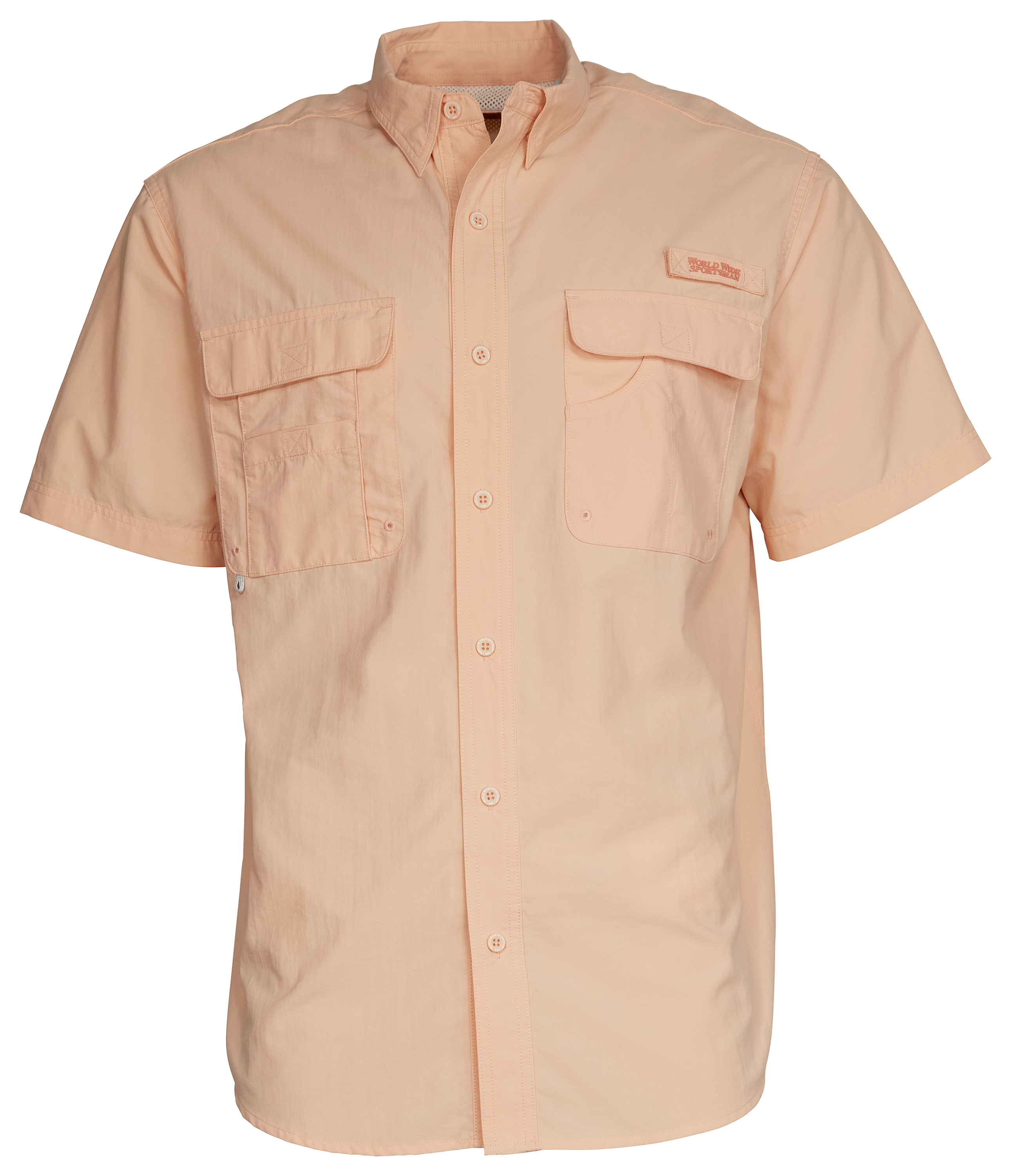 World Wide Sportsman Recycled-Nylon Angler 2.0 Short-Sleeve Button-Down Shirt for Men - Almost Apricot - 2XL