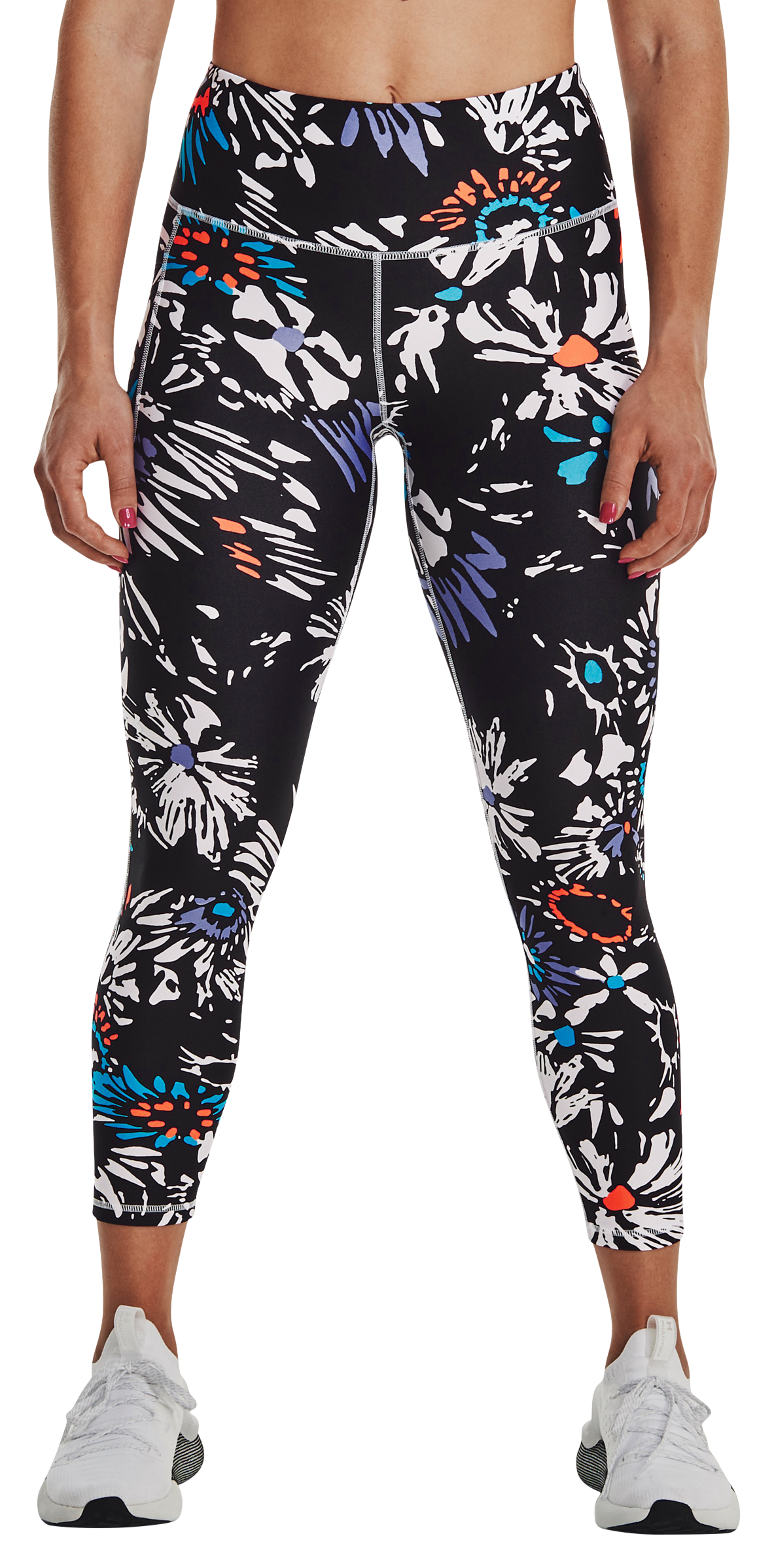 UNDER ARMOUR HeatGear Armour No-Slip Waistband Printed Ankle Leggings for Ladies