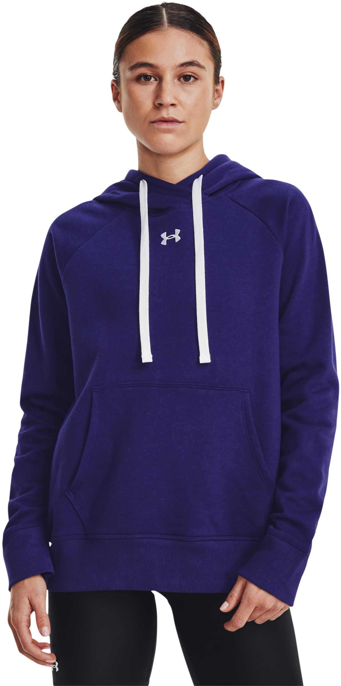 Image of Under Armour Rival Fleece HB Long-Sleeve Hoodie for Ladies - Sonar Blue/White - XS