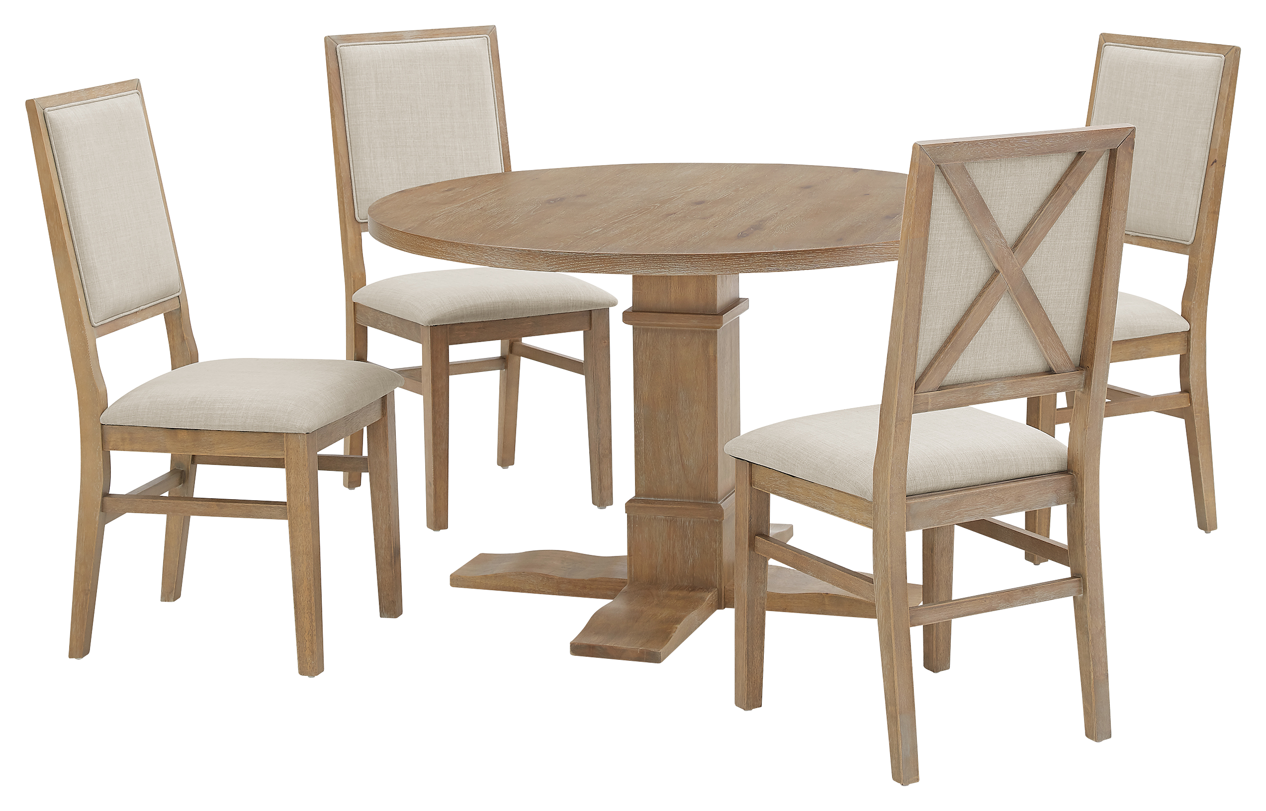 Image of Crosley Joanna 5-Piece Round Dining Set with Upholstered-Back Chairs