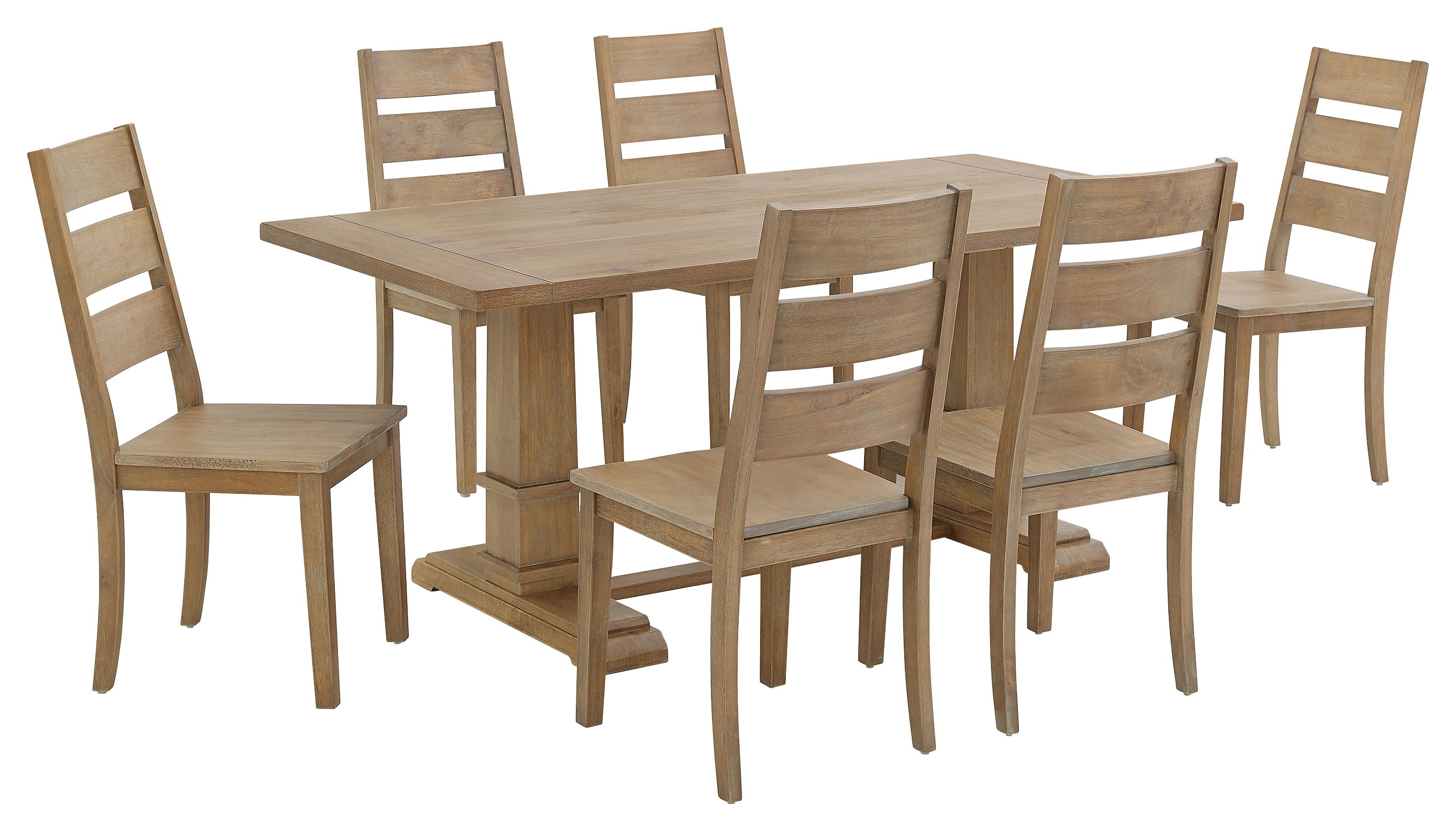 Image of Crosley Joanna 7-Piece Dining Set with Ladder Back Chairs