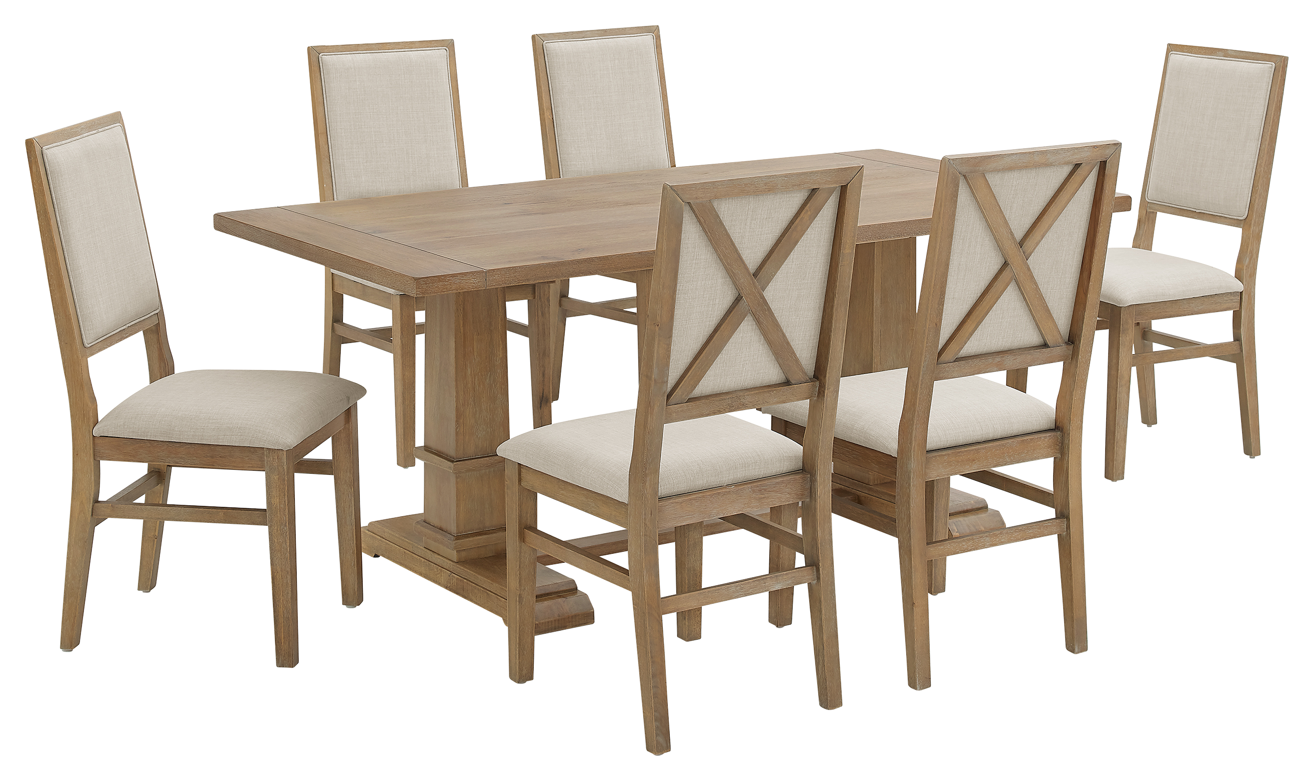 Image of Crosley Joanna 7-Piece Dining Set with Upholstered Chairs