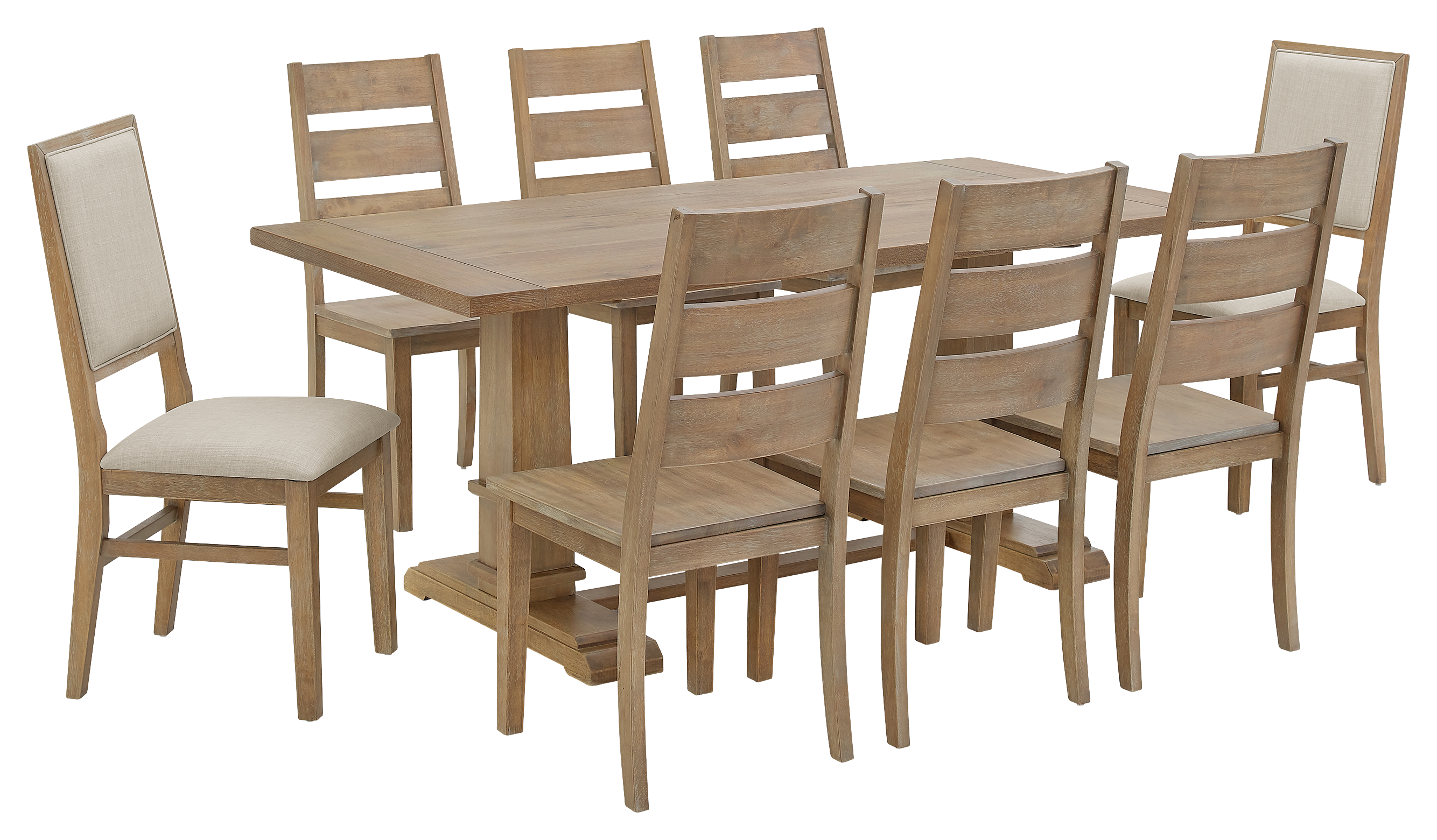 Image of Crosley Joanna 9-Piece Dining Set with 6 Ladder Back and 2 Upholstered Chairs