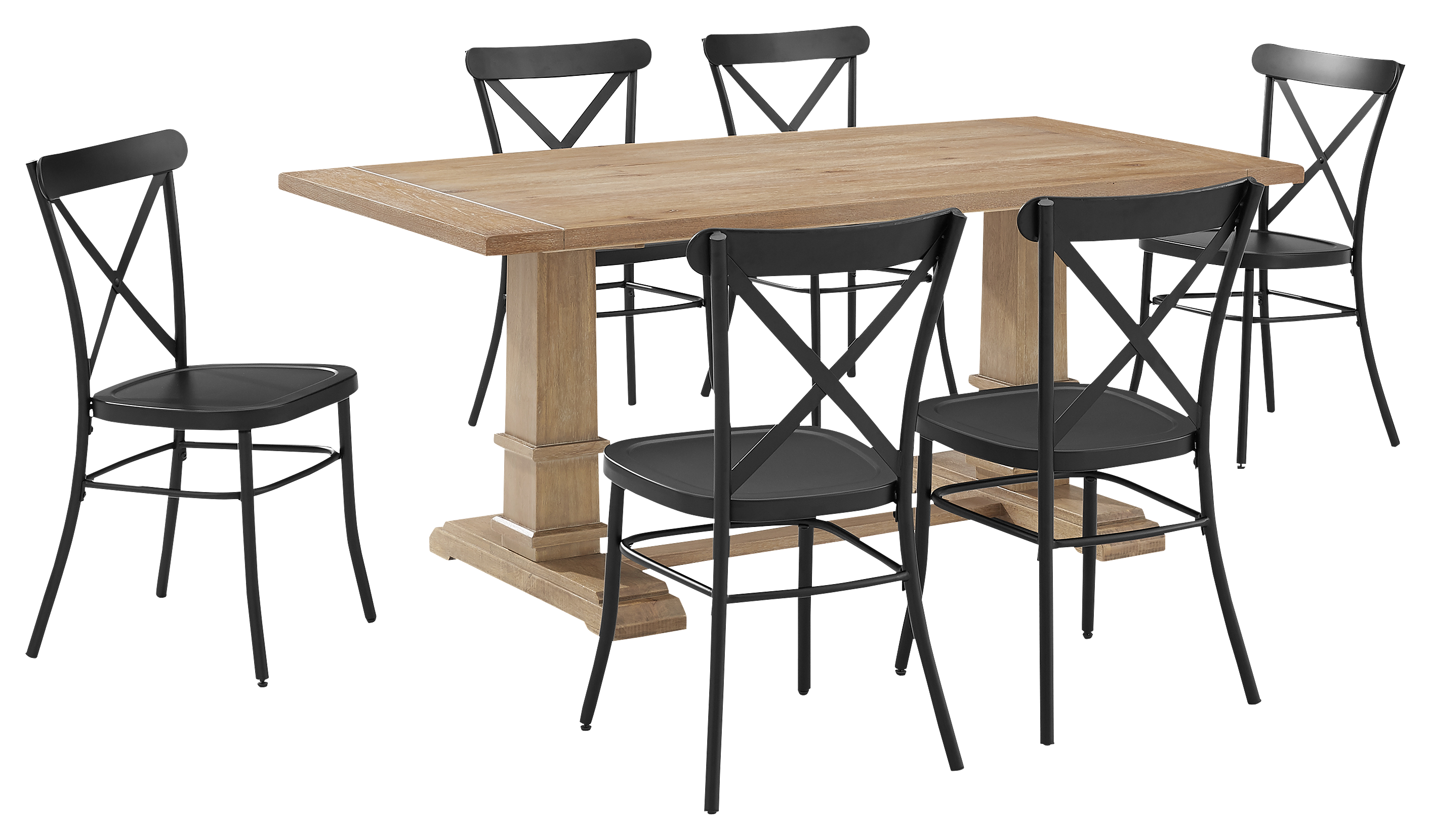 Image of Crosley Joanna 7-Piece Dining Set with Camille Chairs