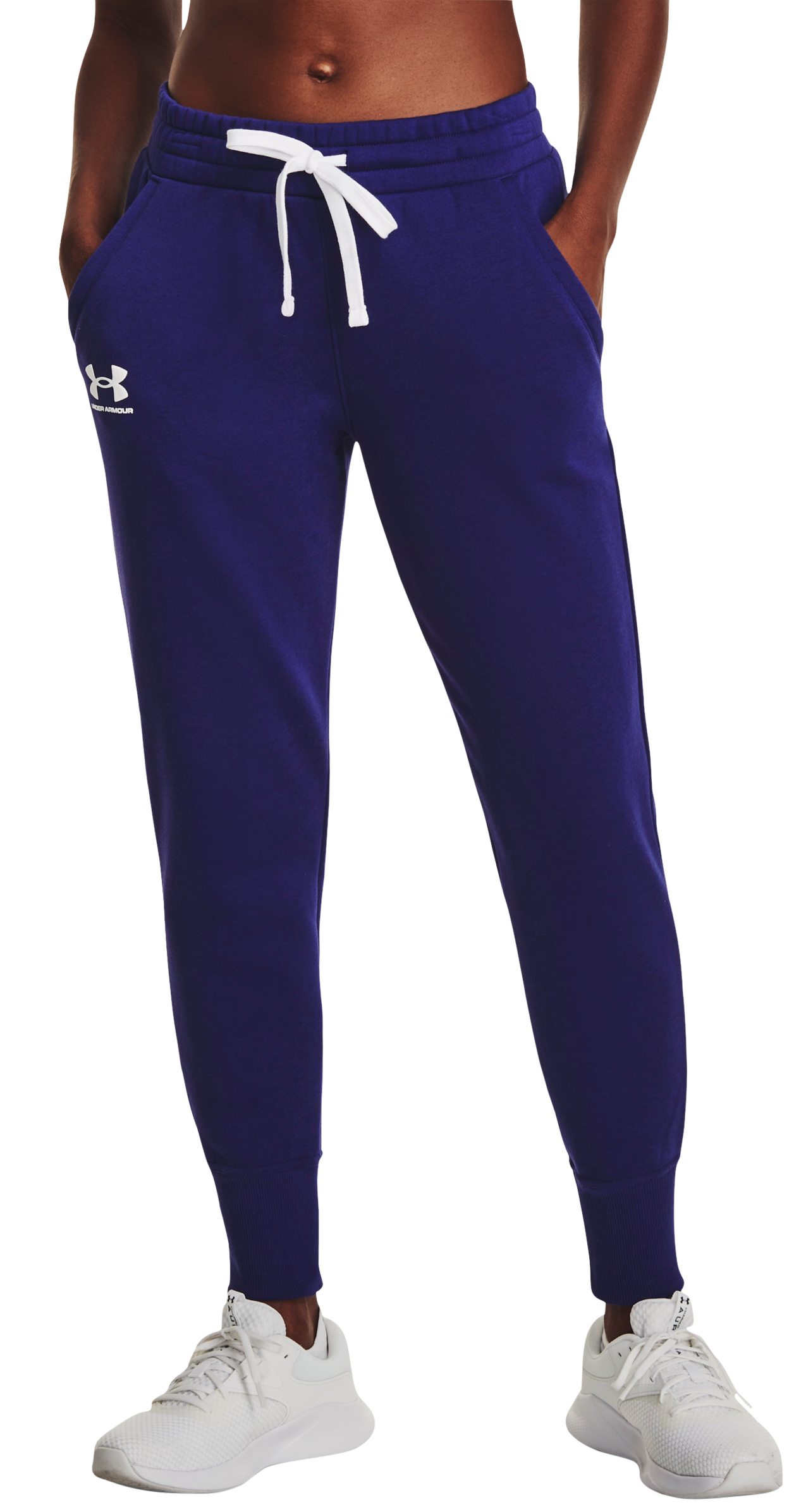 Image of Under Armour Rival Fleece Joggers for Ladies - Sonar Blue/White - XL - Regular