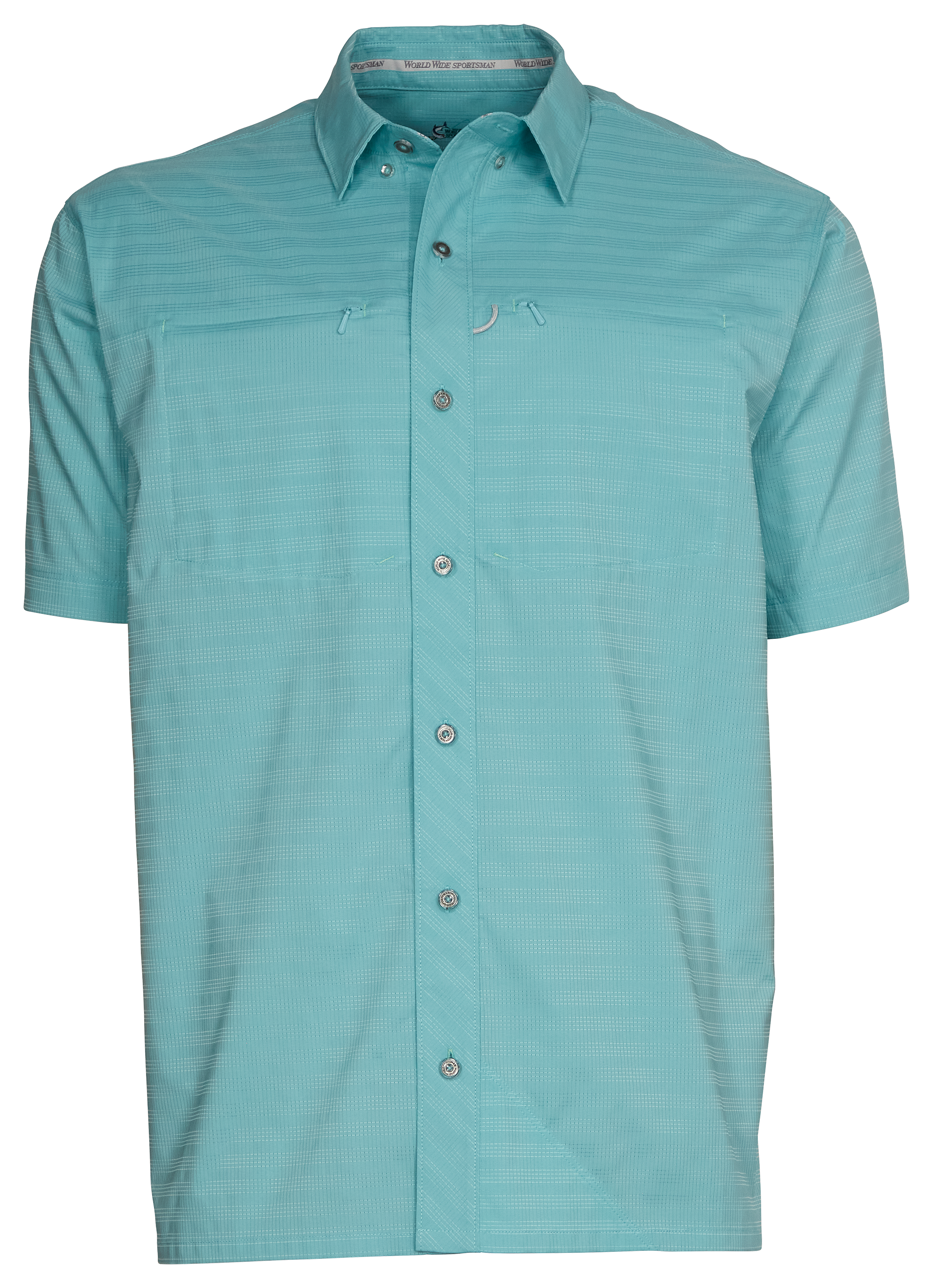 World Wide Sportsman Seacrest 2-Pocket Short-Sleeve Button-Down Shirt for Men - Reef Waters - 2XL