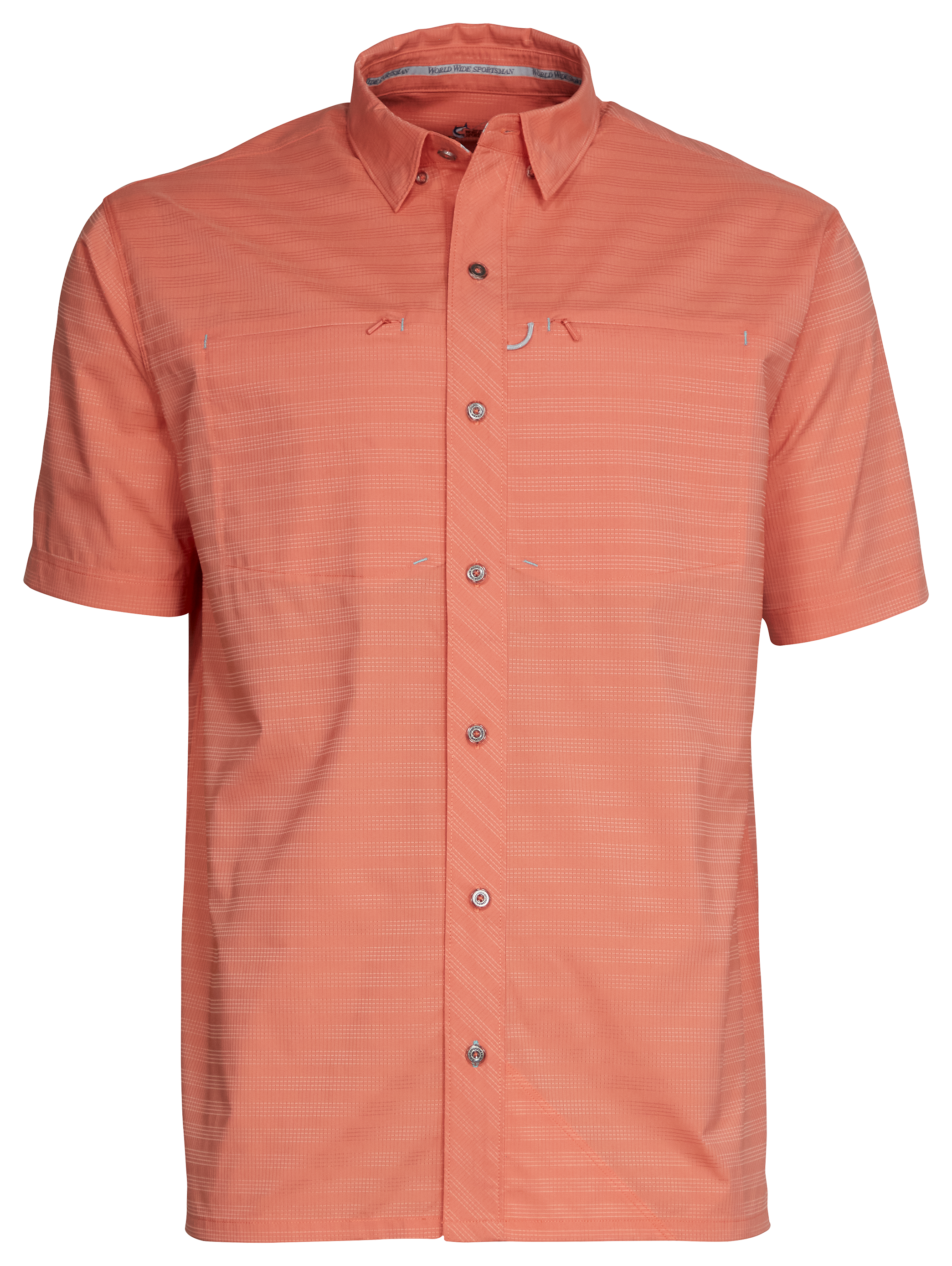 World Wide Sportsman Seacrest 2-Pocket Short-Sleeve Button-Down Shirt for Men - Crabapple - L