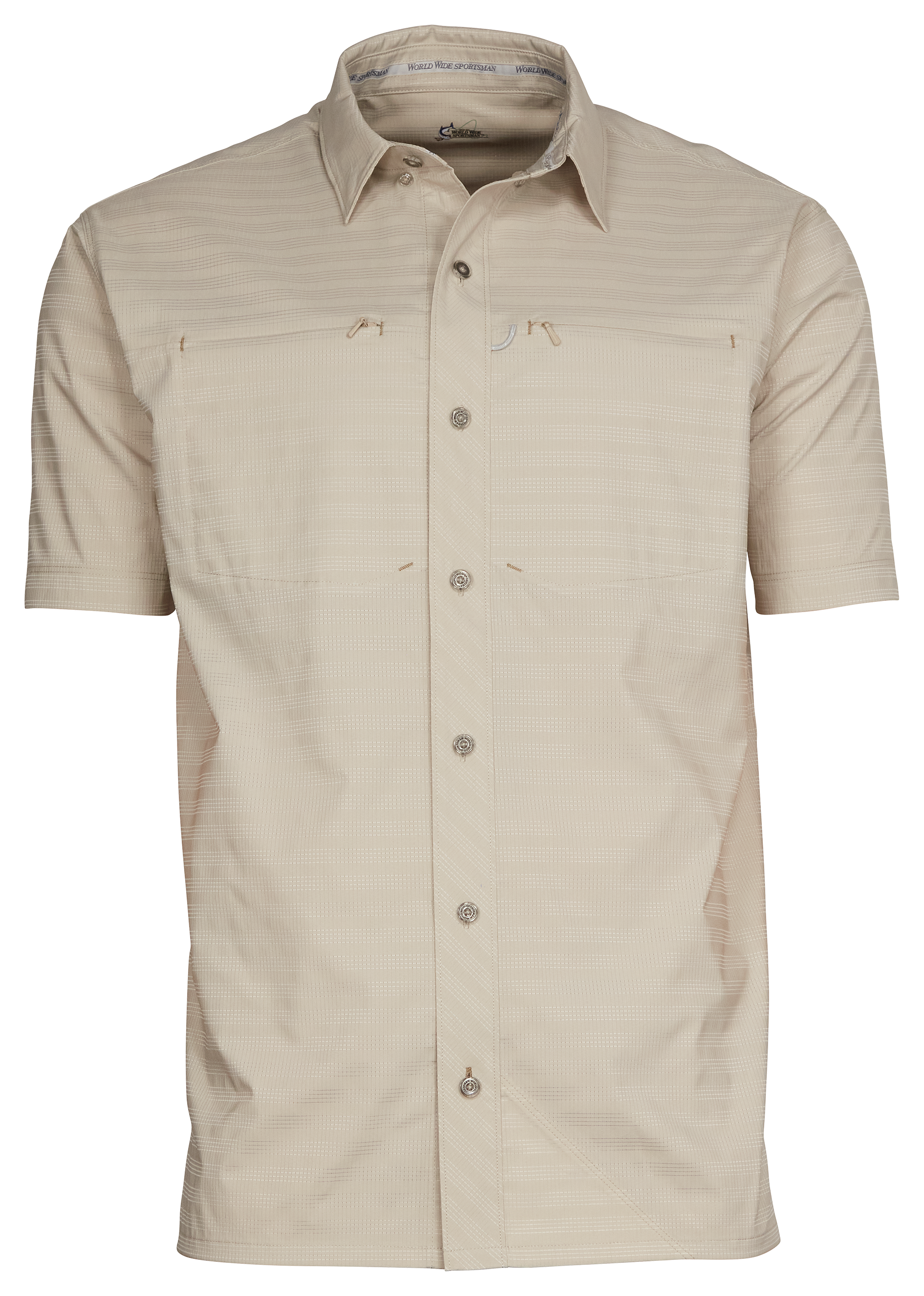 World Wide Sportsman Seacrest 2-Pocket Short-Sleeve Button-Down Shirt for Men - Peyote - S