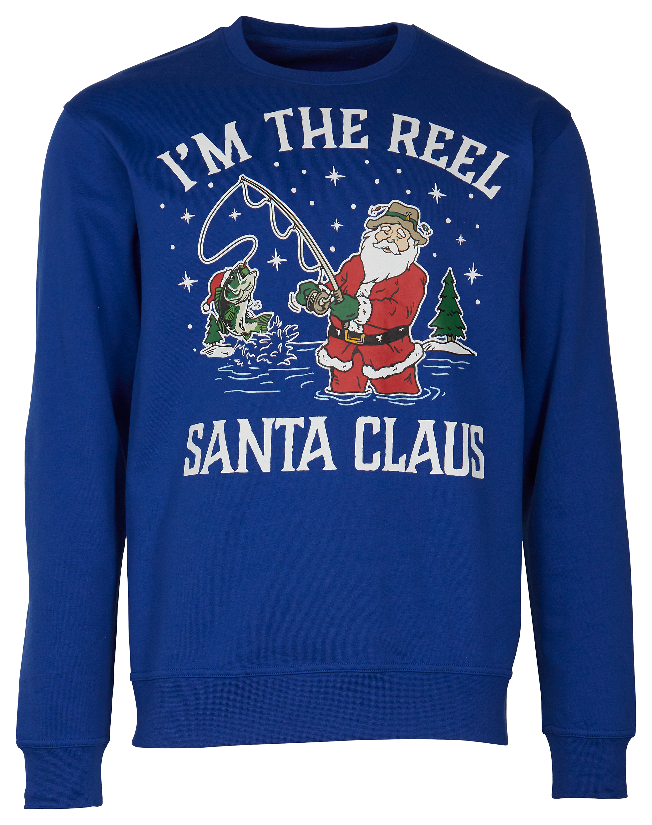 Bass Pro Shops I'm the Reel Santa Claus Long-Sleeve Sweatshirt for Men - Blue - 2XL product image