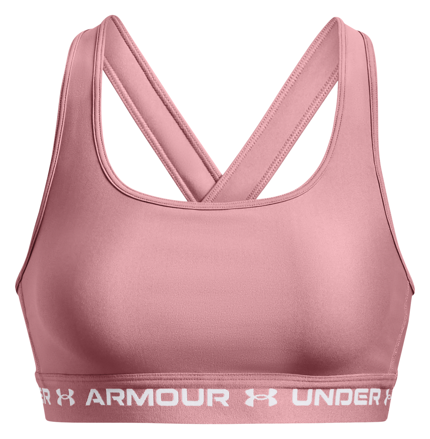 Under Armour Crossback Mid Sports Bra for Ladies - Pink Elixir/White - XXL