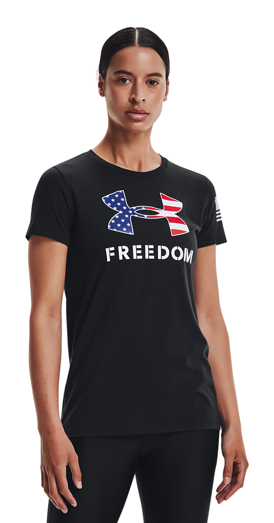 Image of Under Armour Freedom UA Logo Short-Sleeve T-Shirt for Ladies - Black - XXL