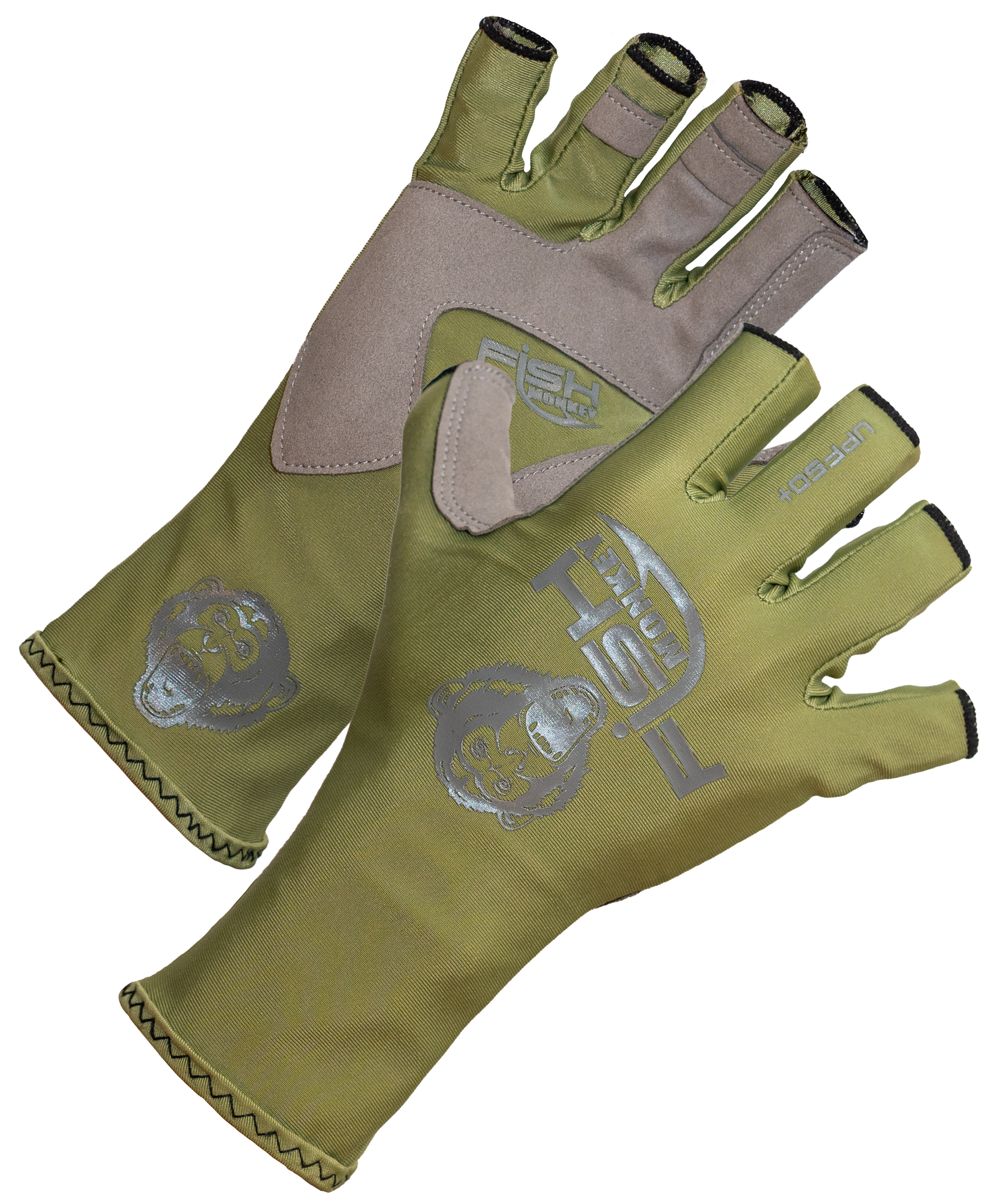 Image of Fish Monkey Half Finger Guide Gloves - Sage - XL