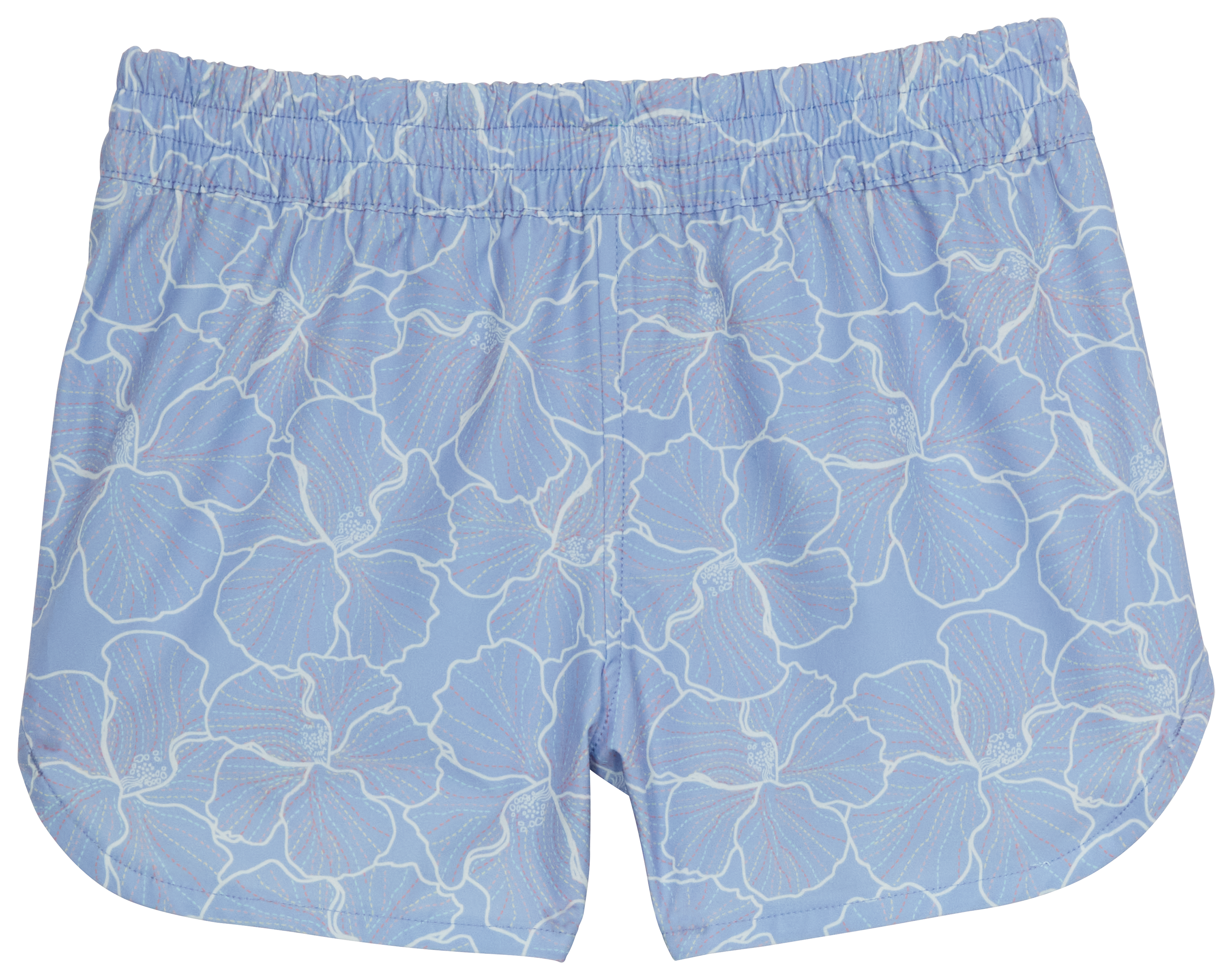 World Wide Sportsman Charter Lightweight Pull-On Shorts for Kids - Hibiscus Print - S