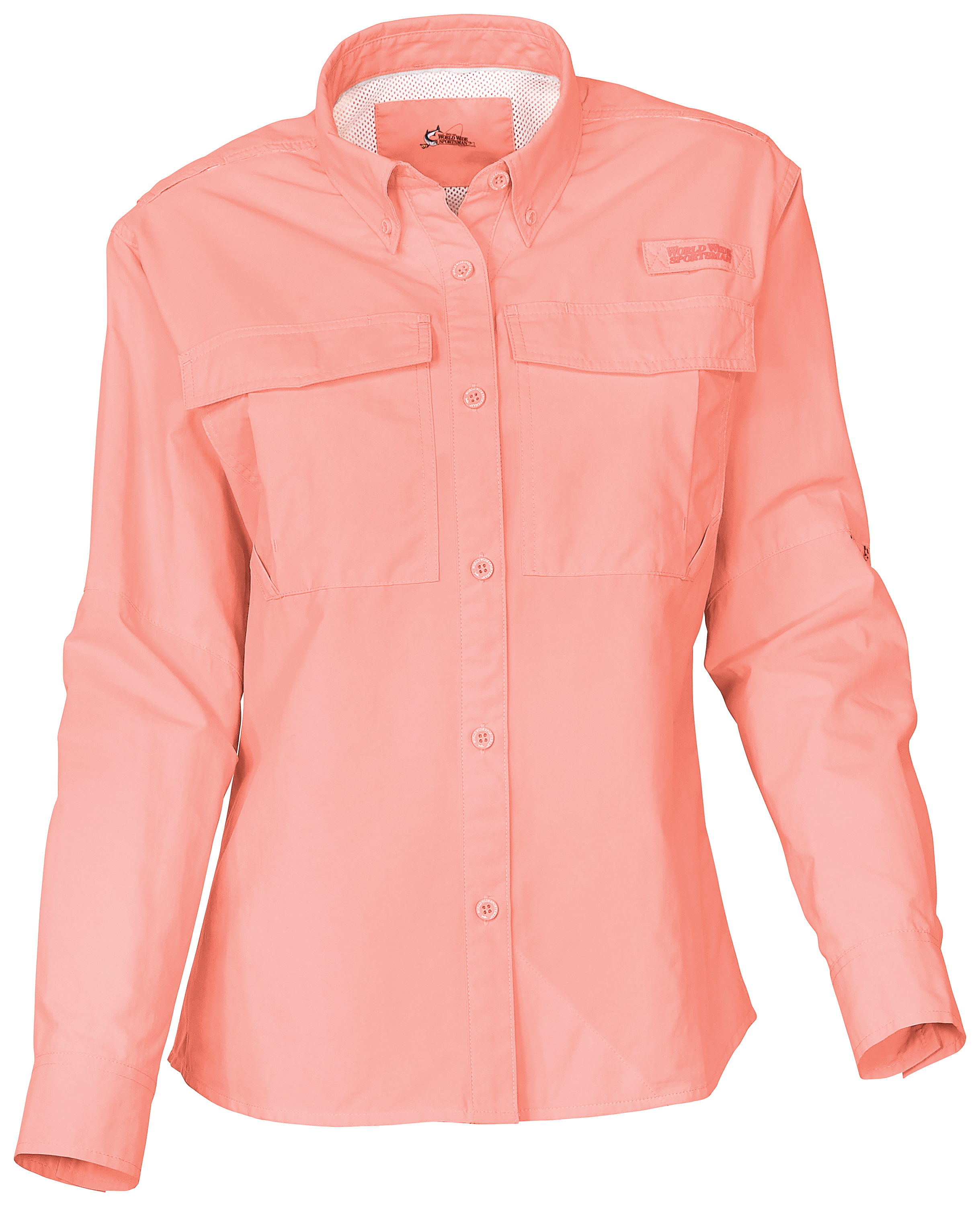 Image of World Wide Sportsman Nylon Angler Long-Sleeve Shirt - Candlelight Peach