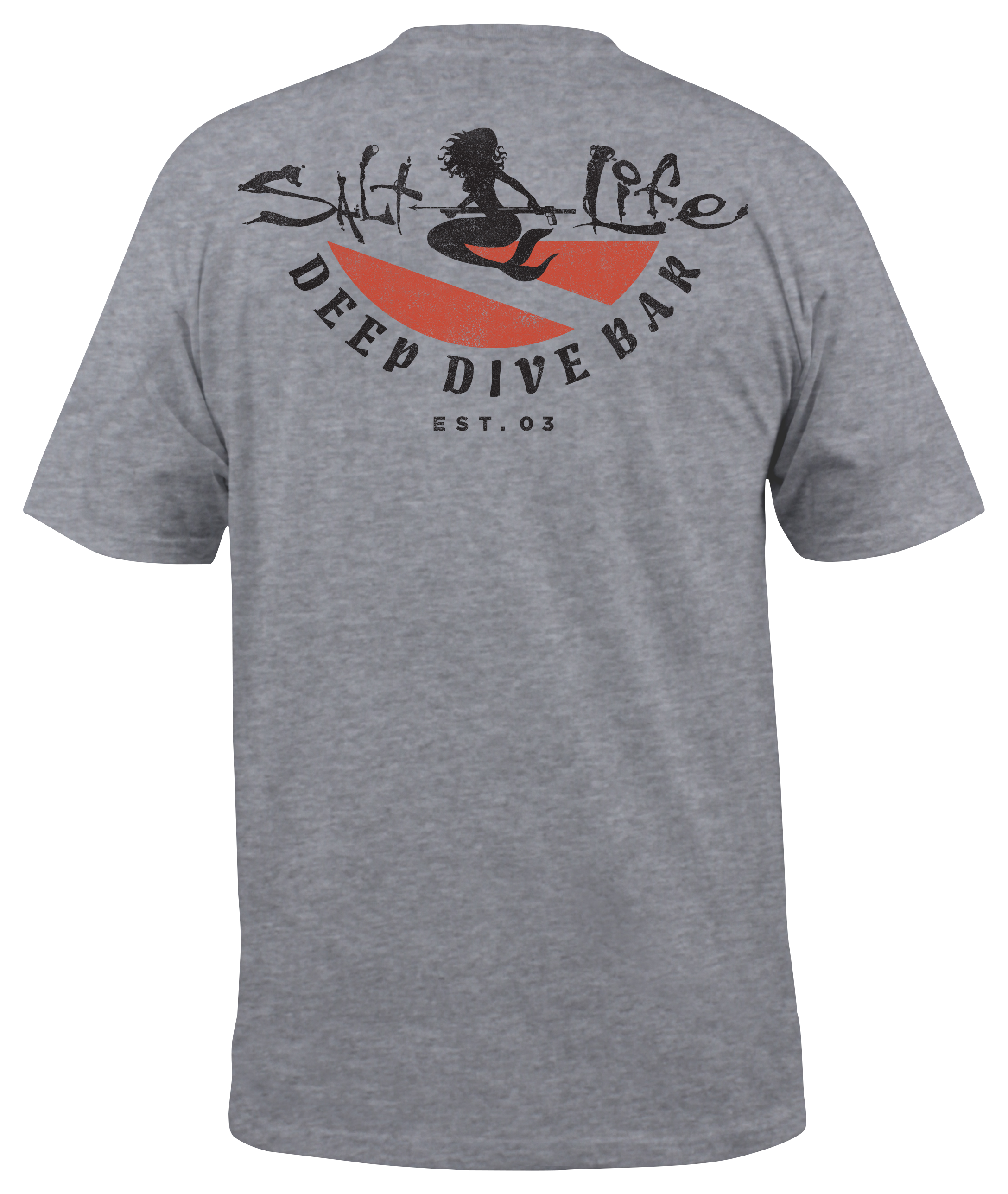 Men's Salt Life Graphic Hook Line Short Sleeve T Shirt Large. Heather Gray.  New